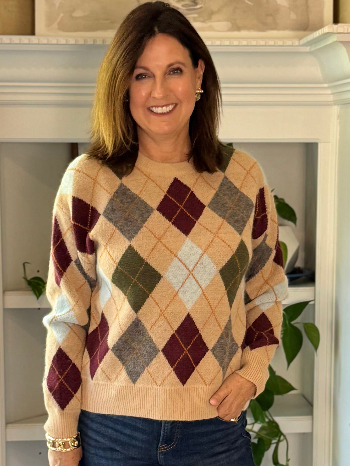 Diamond Days Argyle Sweater