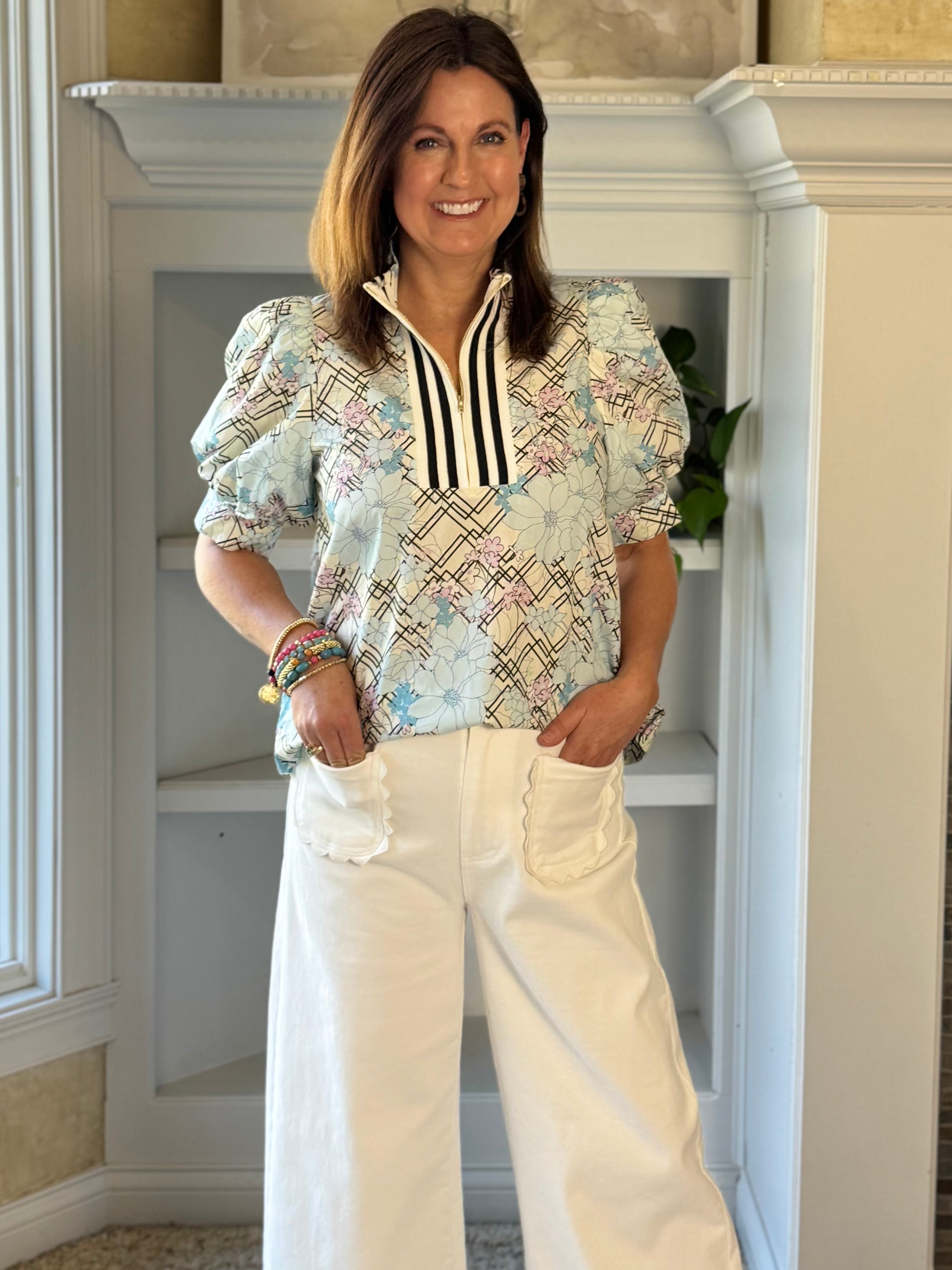 Floral with Attitude Contrast Top