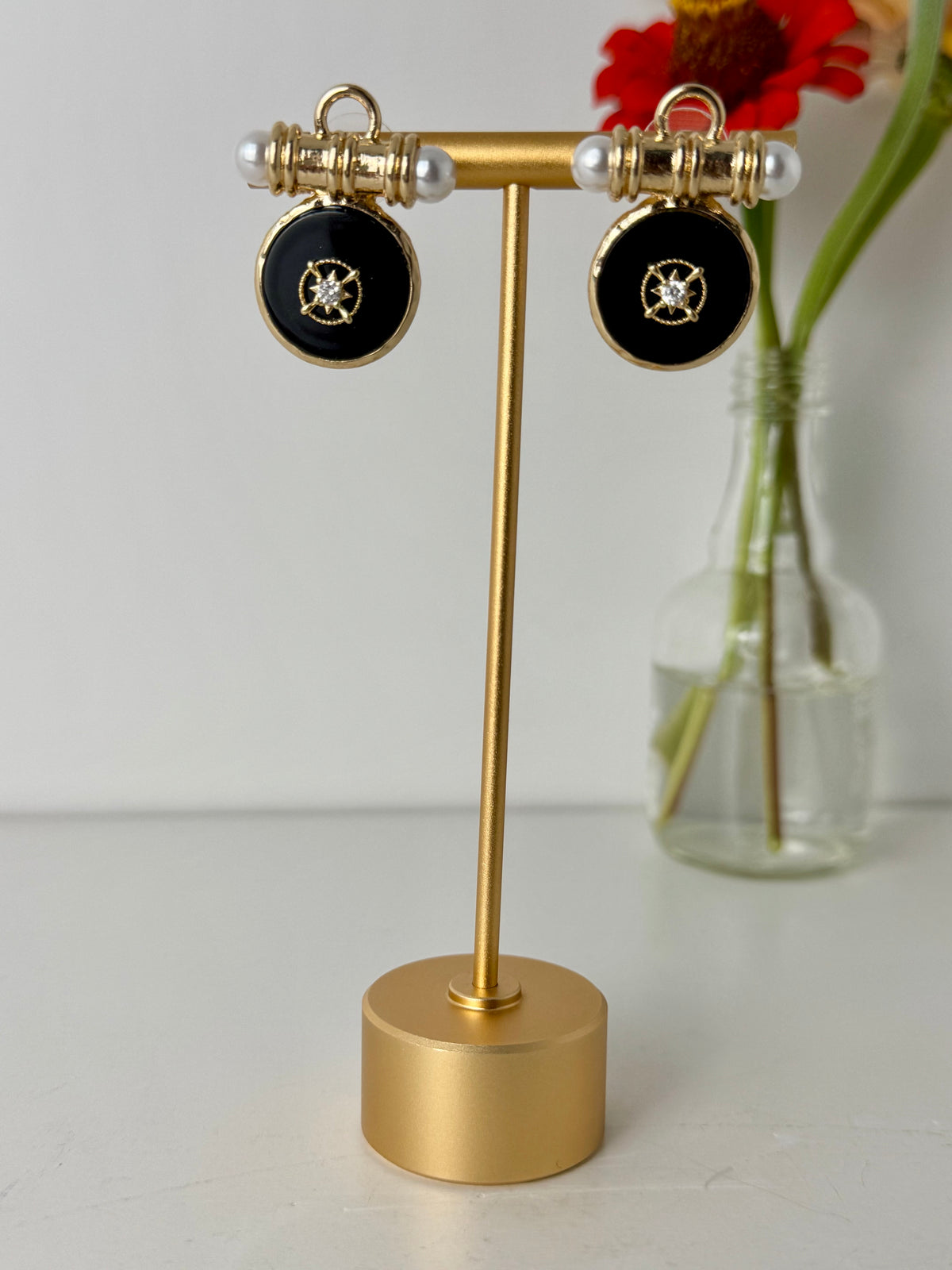 Found Treasure Coin Earrings - Black