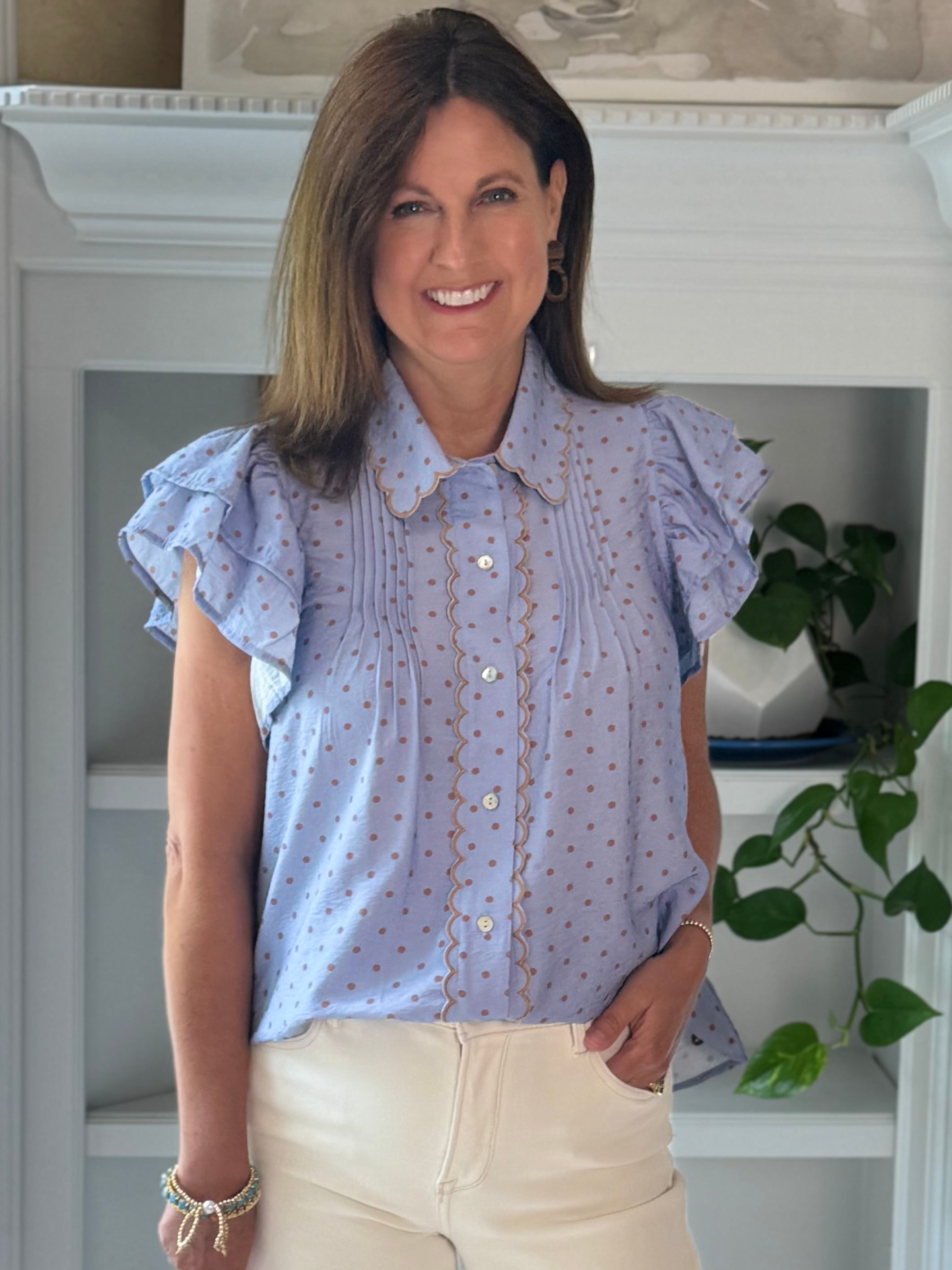 Polka Dot Delight Top - Blue
