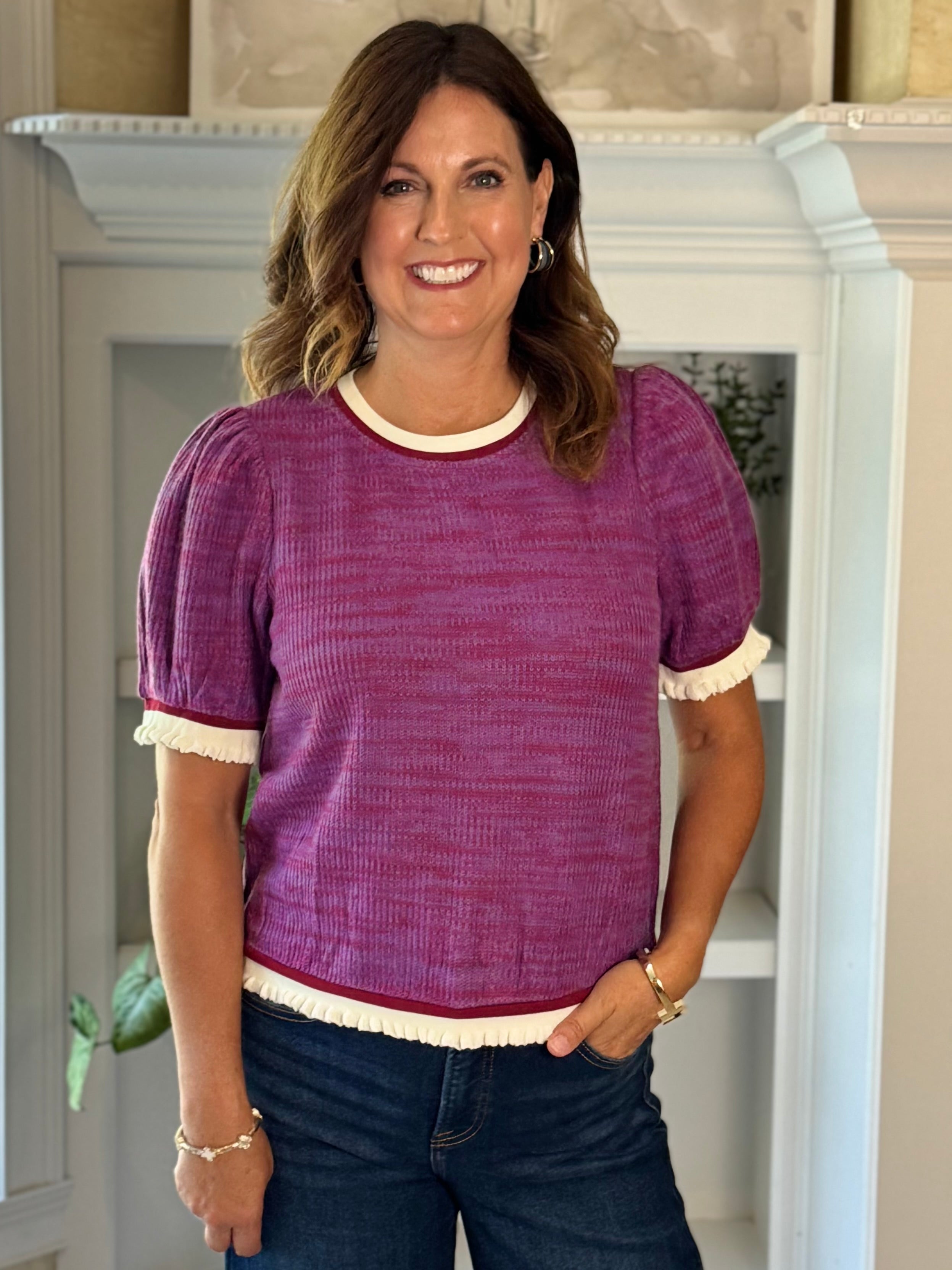 Plum Contrast Top