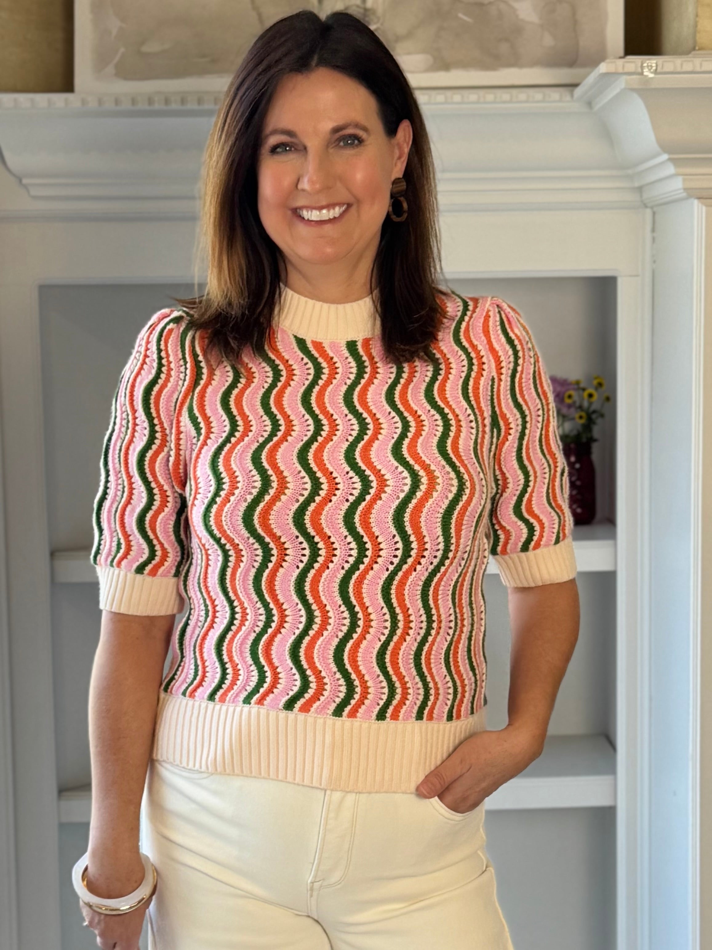 THML Candy Wave Knit Top