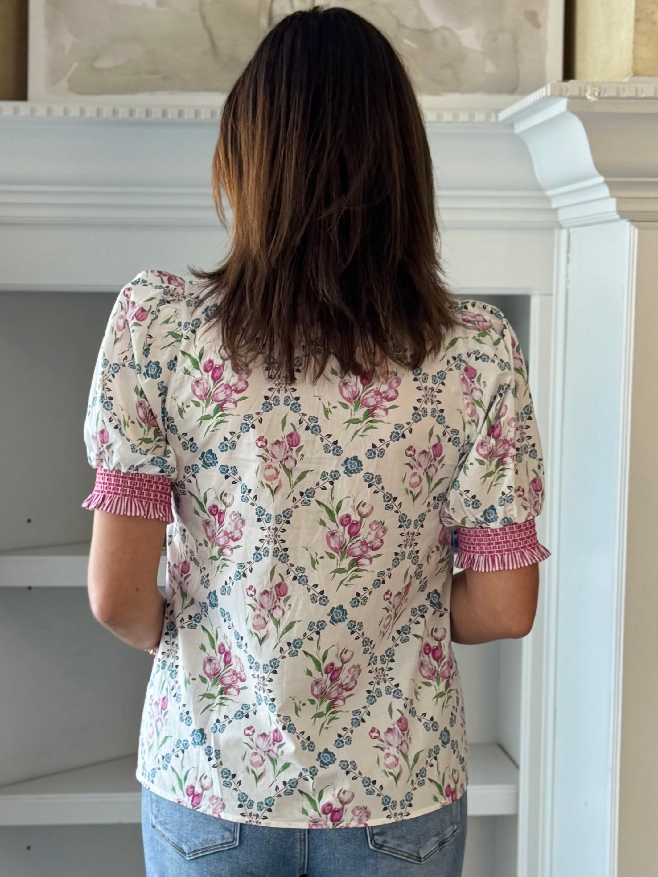 Standout Floral Detail Top - Ivory