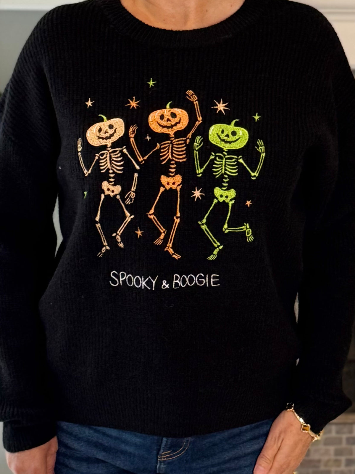 Bone to Boogie Embroidered Sweater