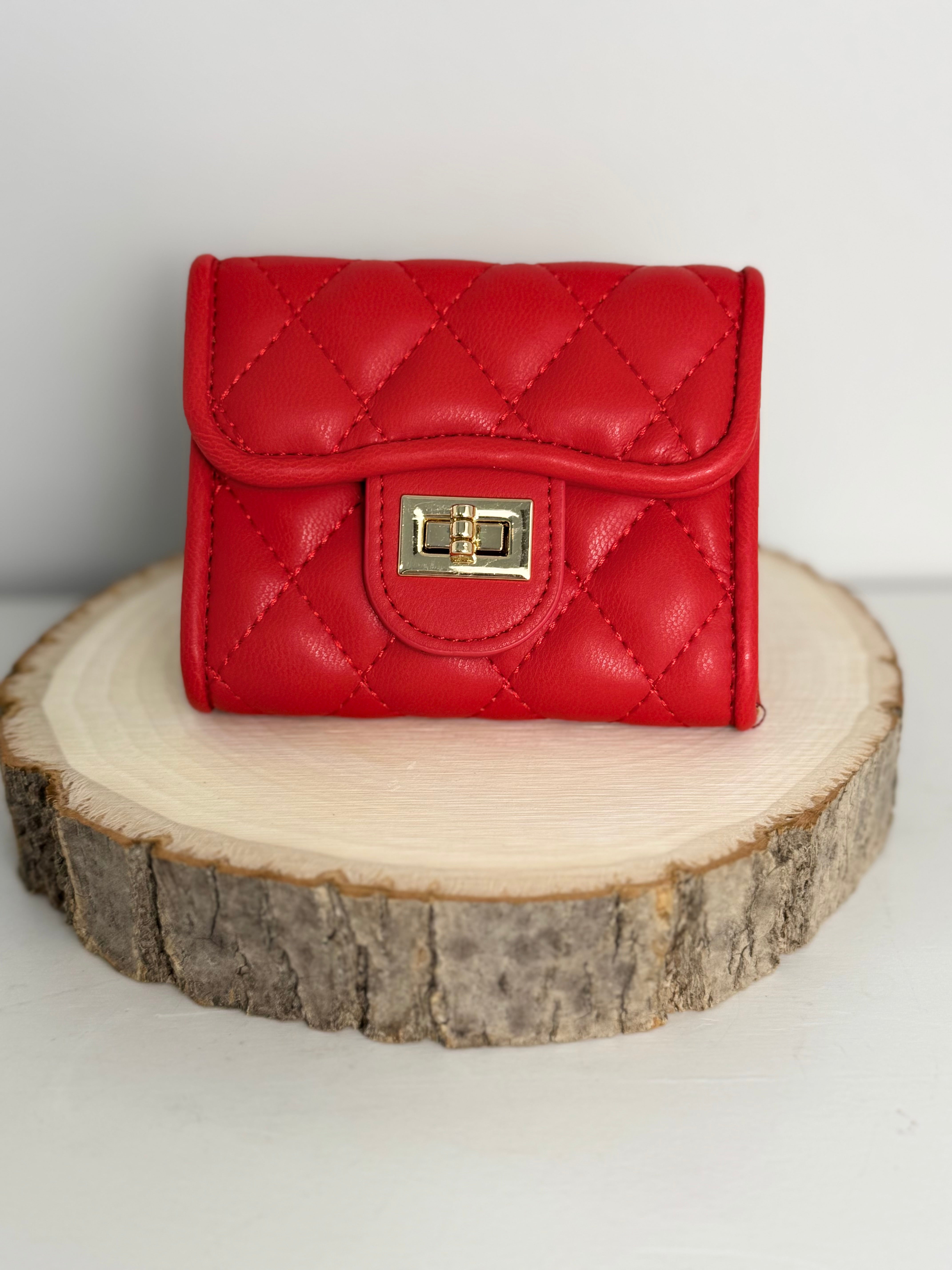 Quilted Card Holder - Red