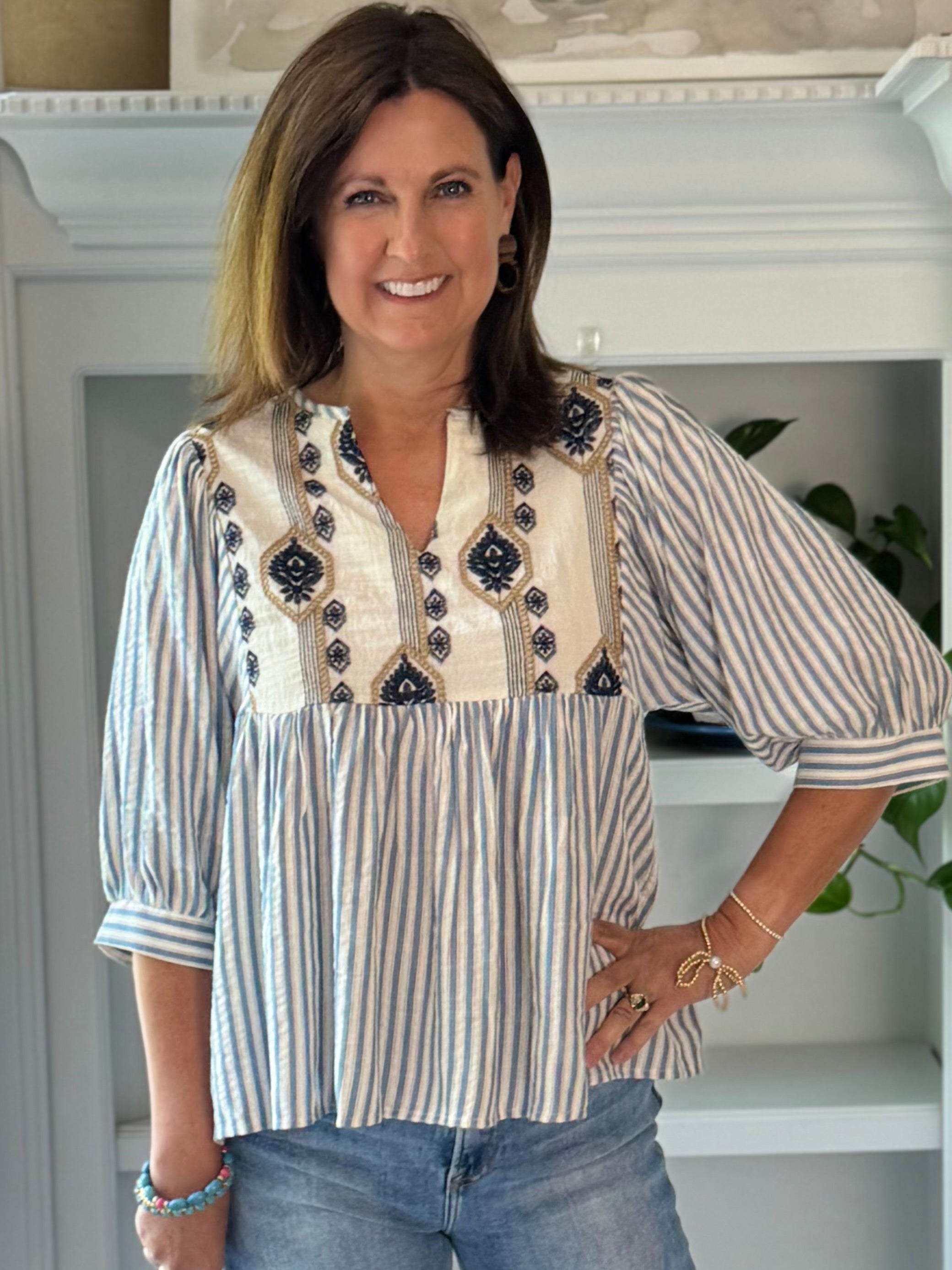 Effortless Artisan Embroidered Top