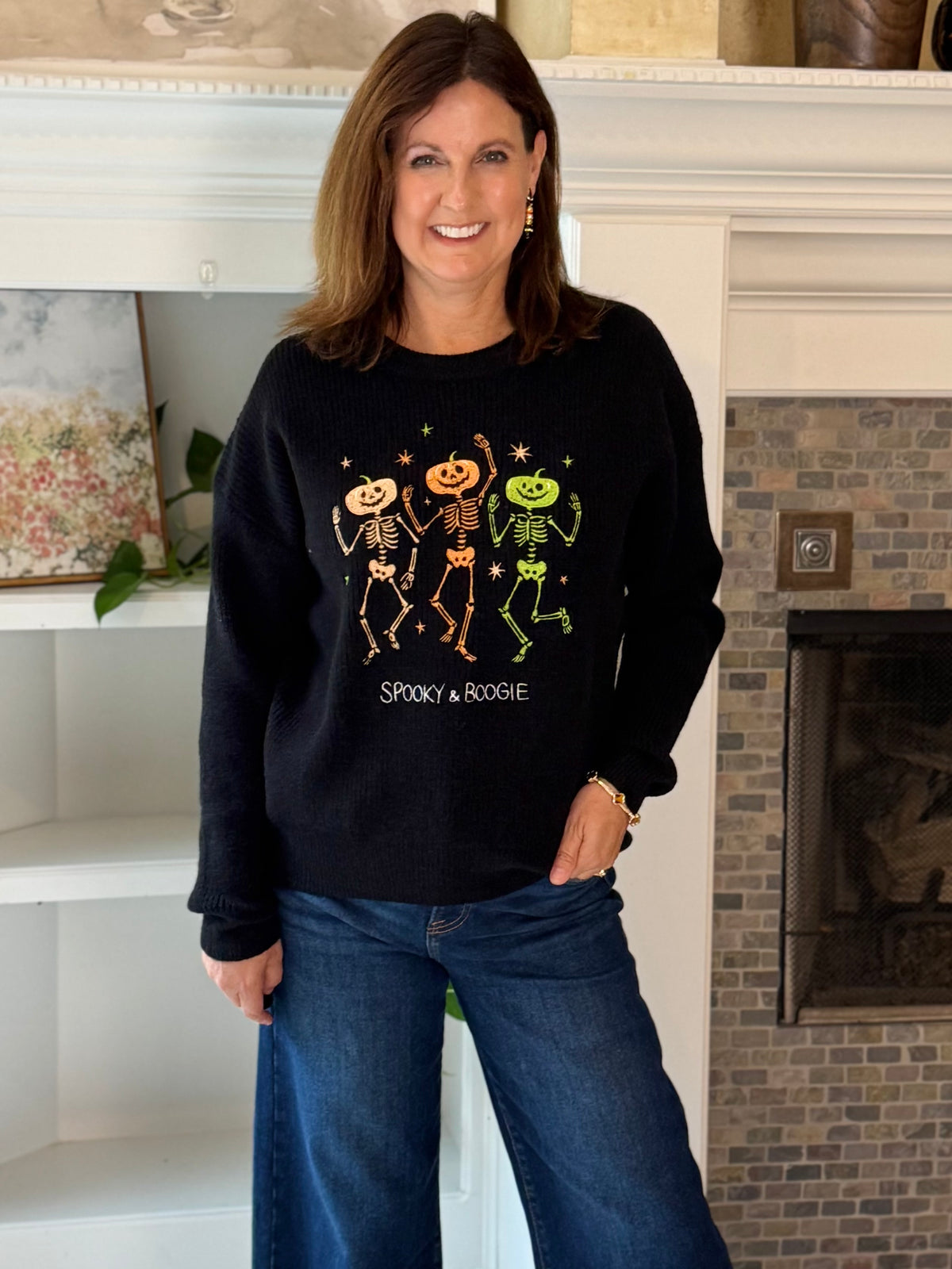Bone to Boogie Embroidered Sweater