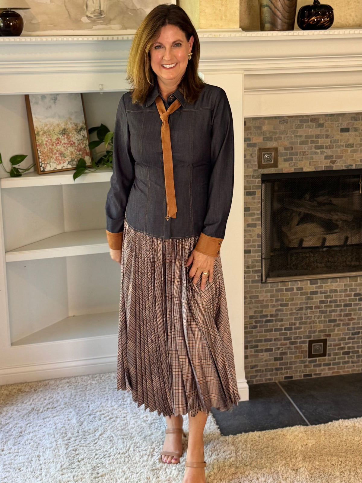 Current Air Best Dressed Tie Blouse