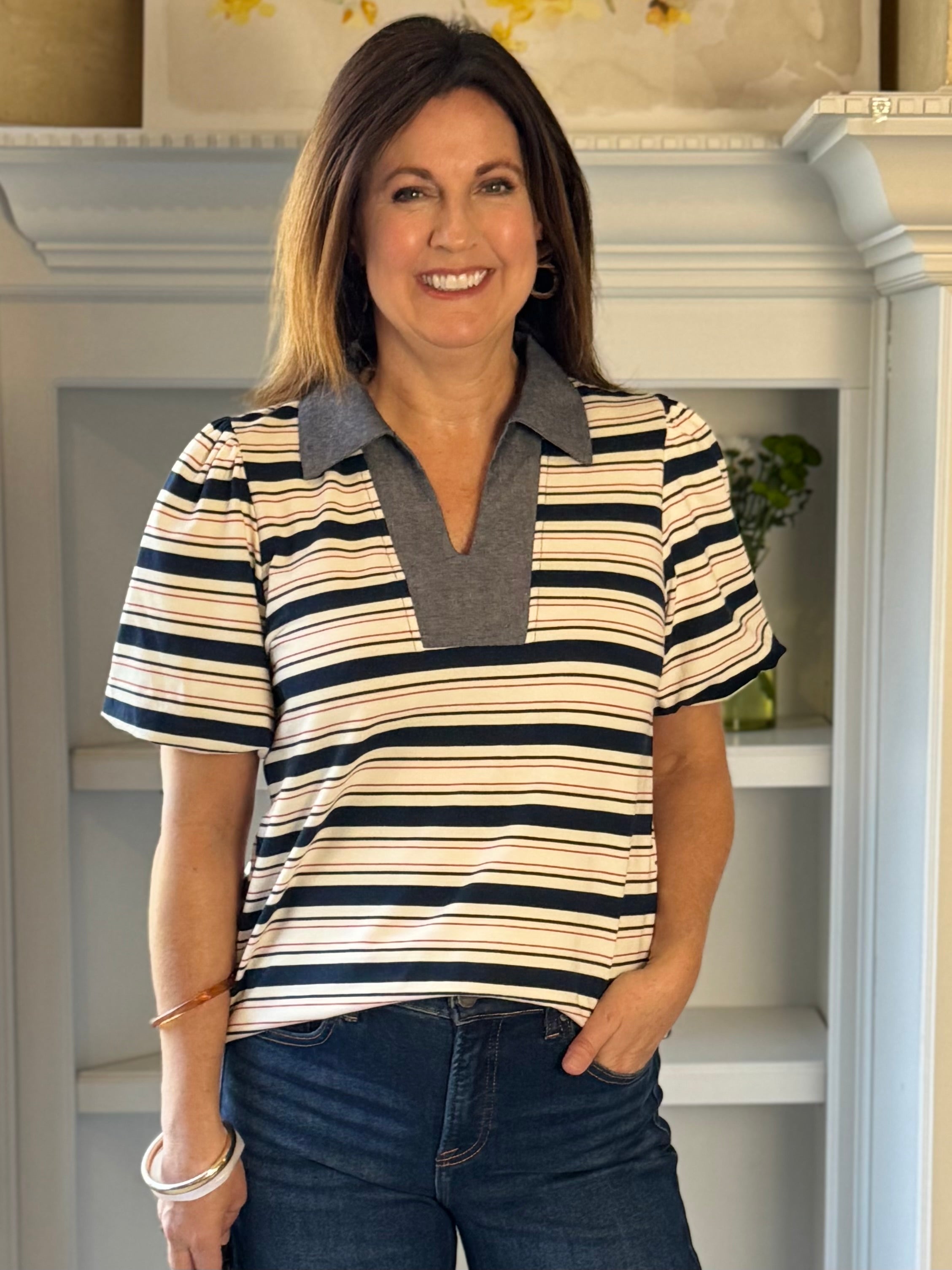 Classic Lines Contrast Top