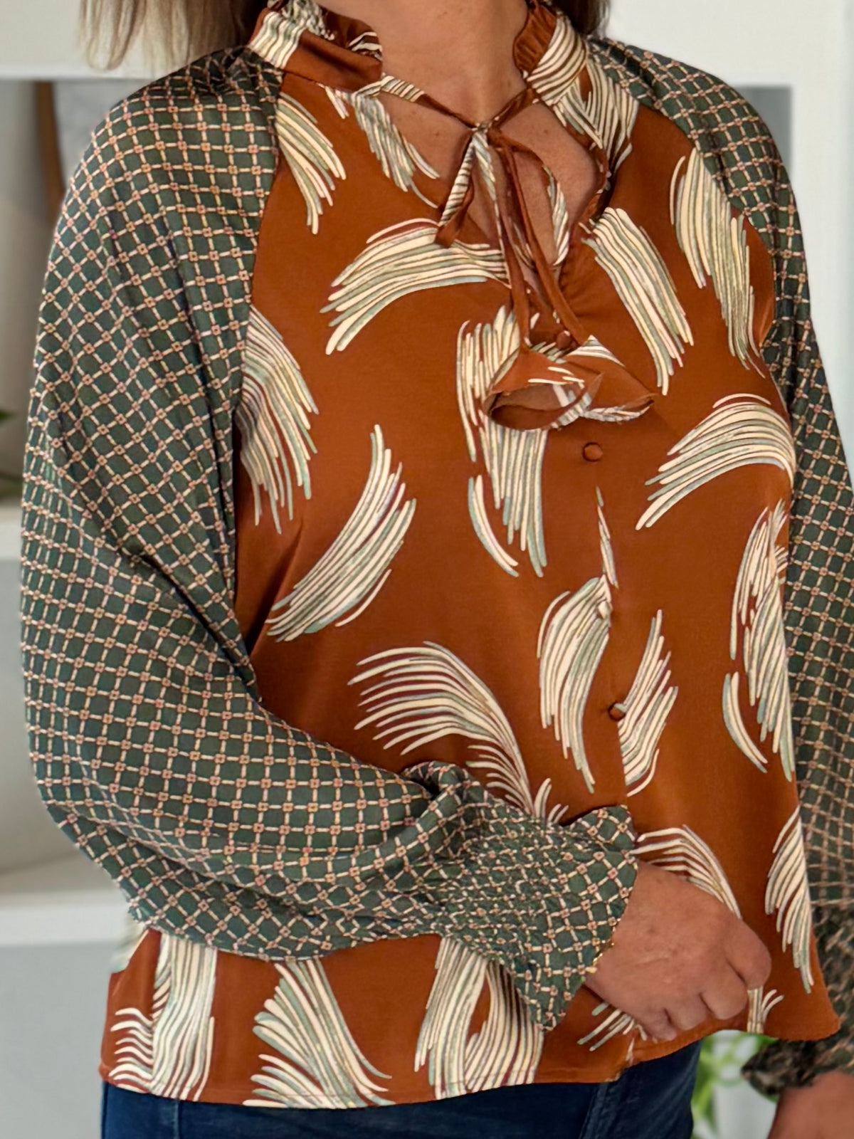 THML Signature Stroke Print Blouse