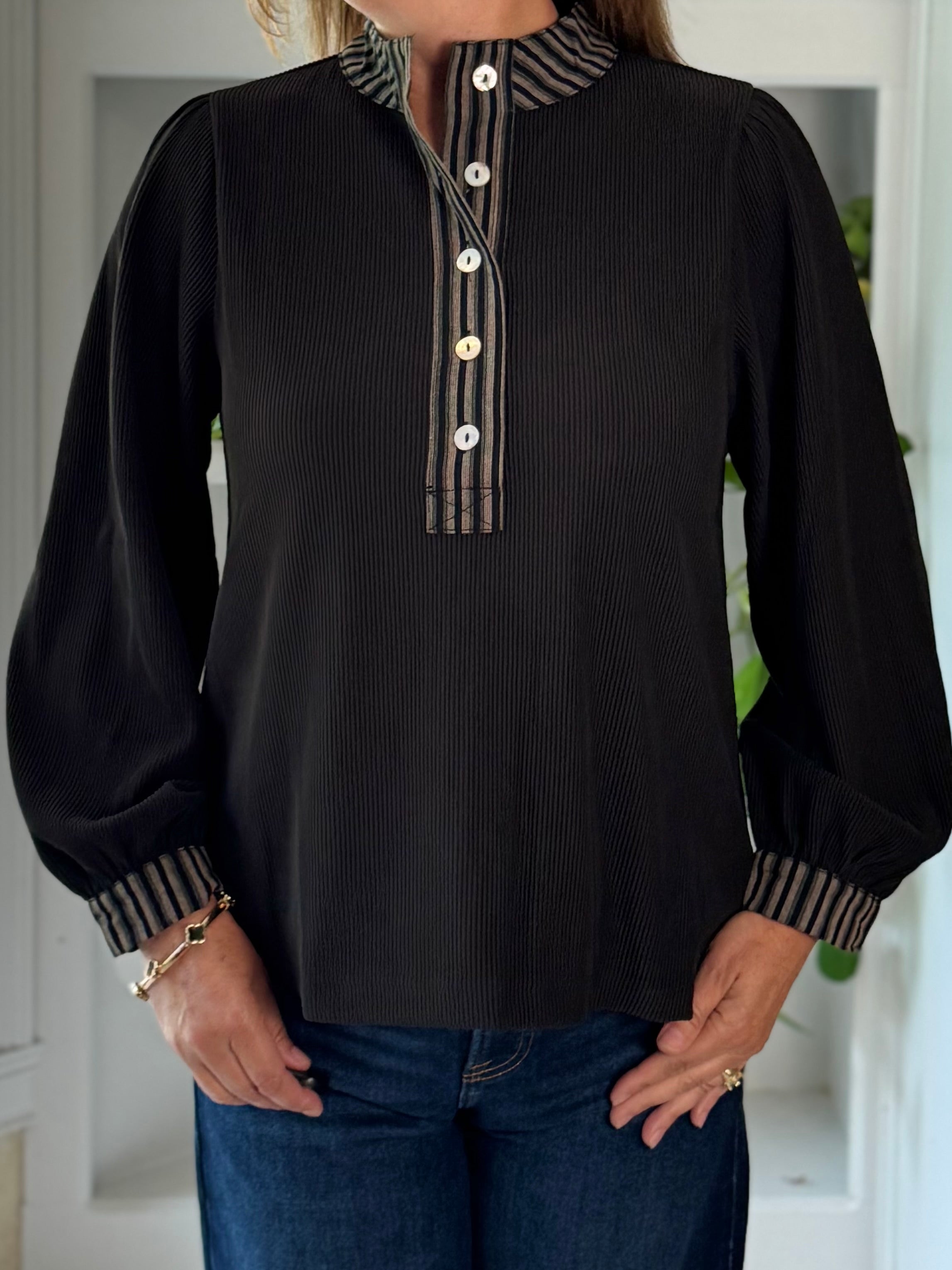 Make Your Mark Ribbed Contrast Top