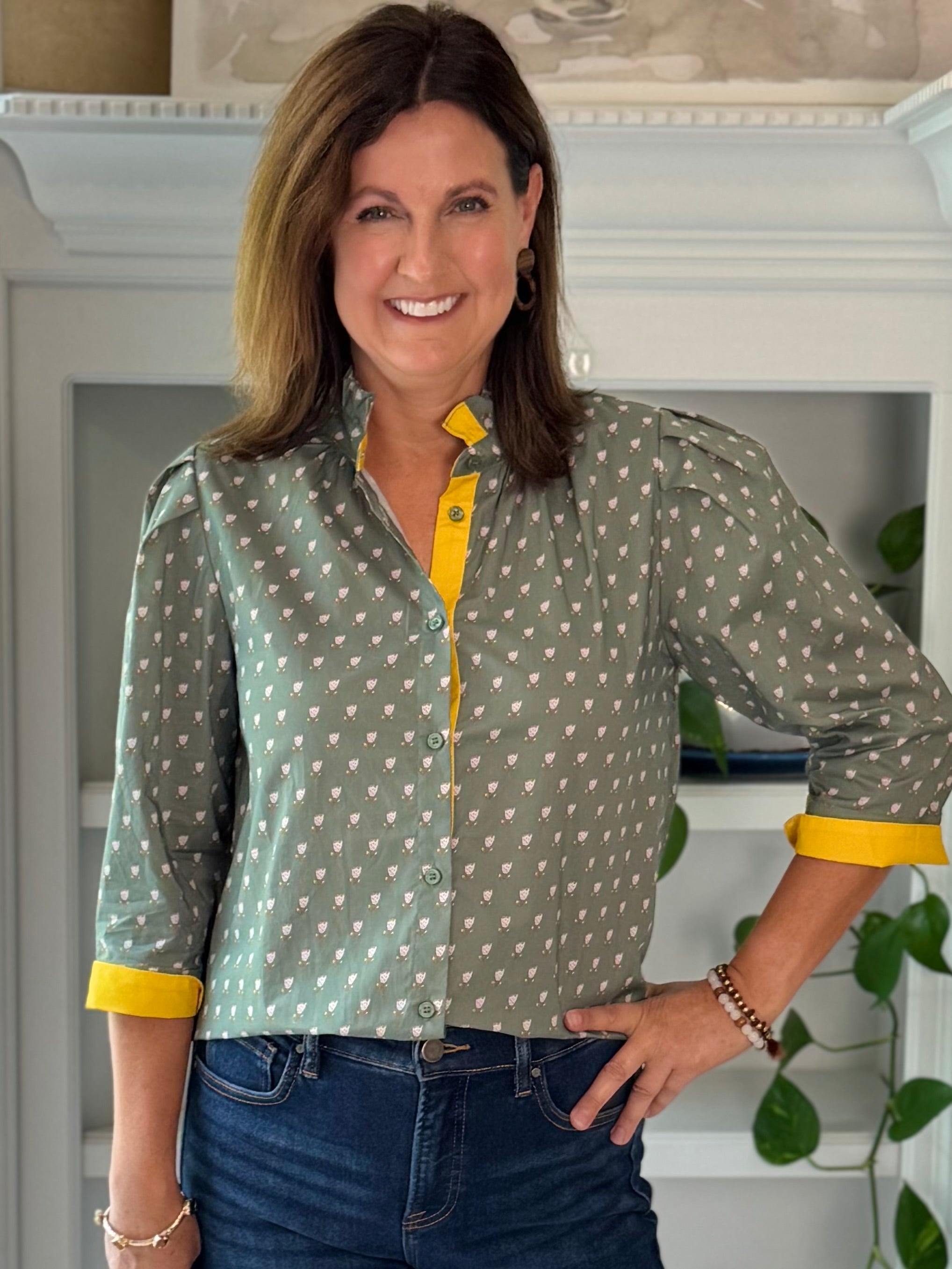 Sunshine & Sage Floral Top