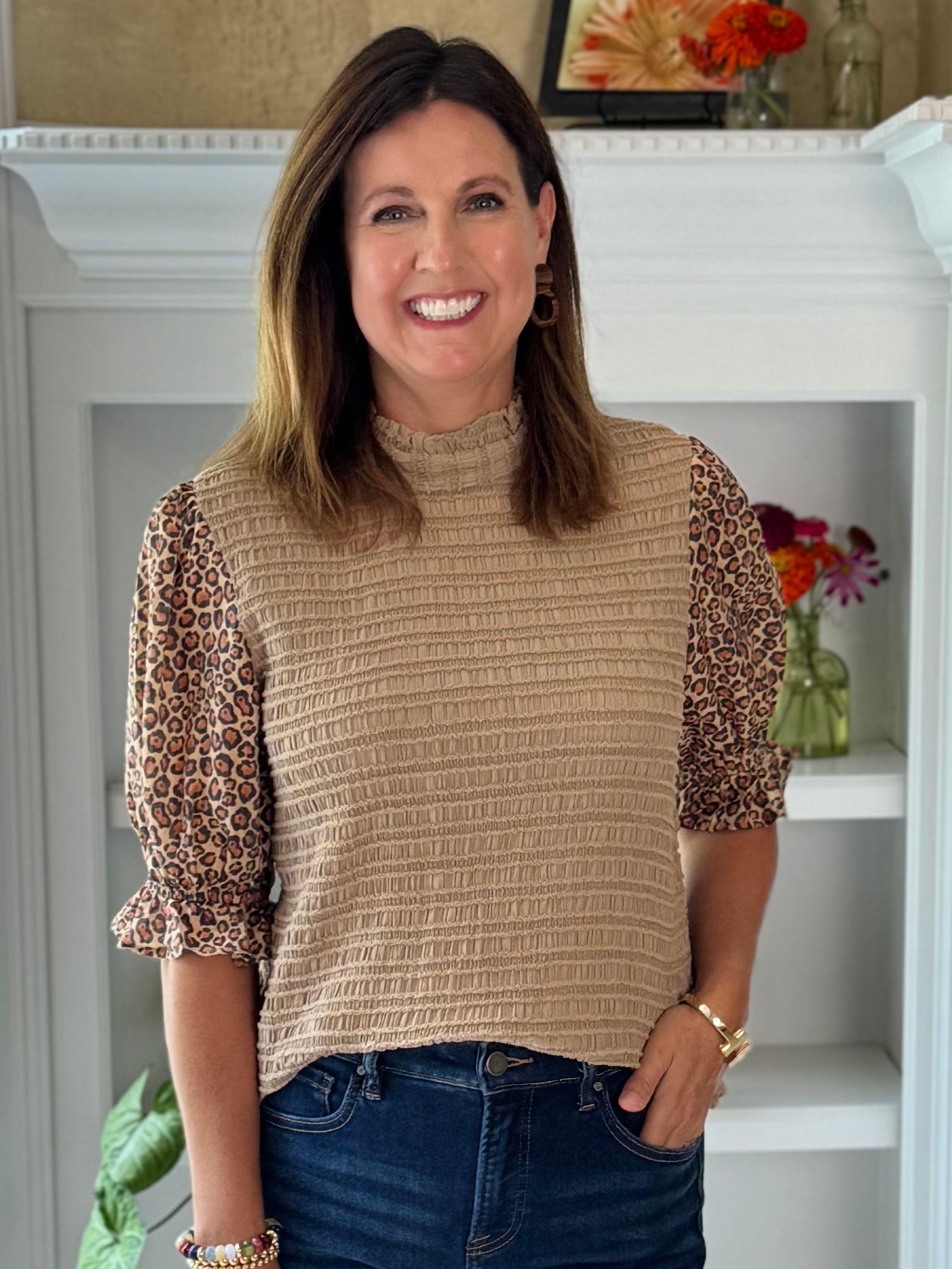 Leopard Luxe Tie-Back Top