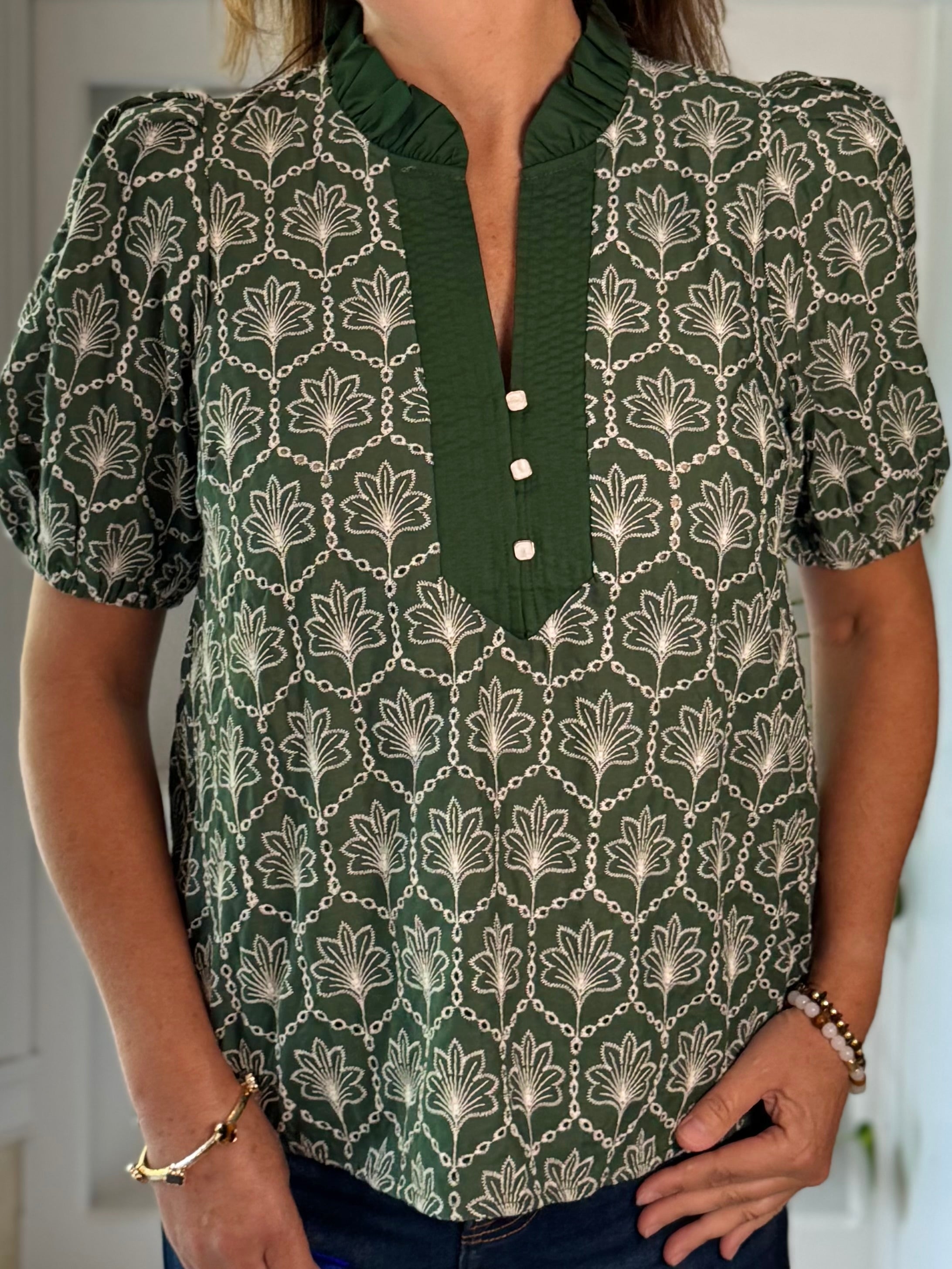 Hunter Elegance Embroidered Top