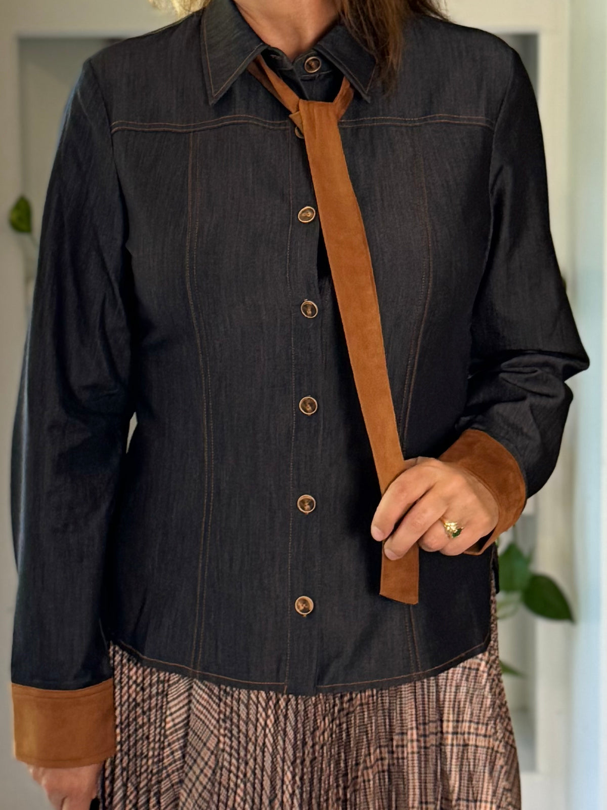 Current Air Best Dressed Tie Blouse