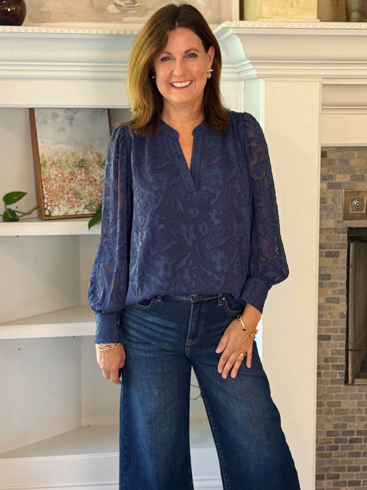 Current Air Just the Occasion Textured Blouse