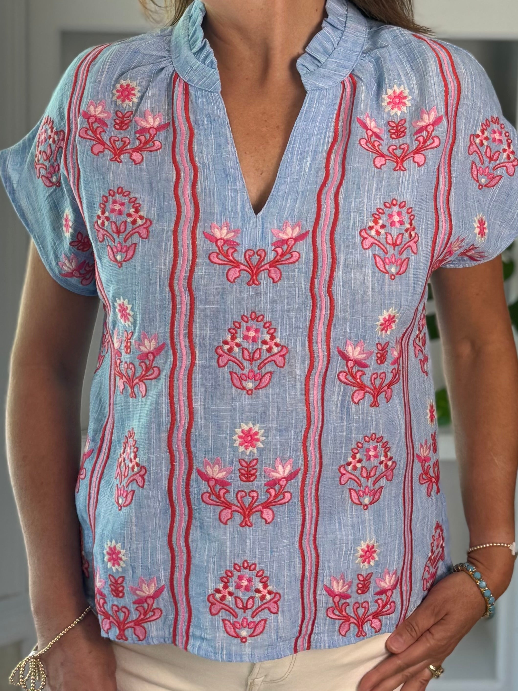 THML Cabana Embroidered Top