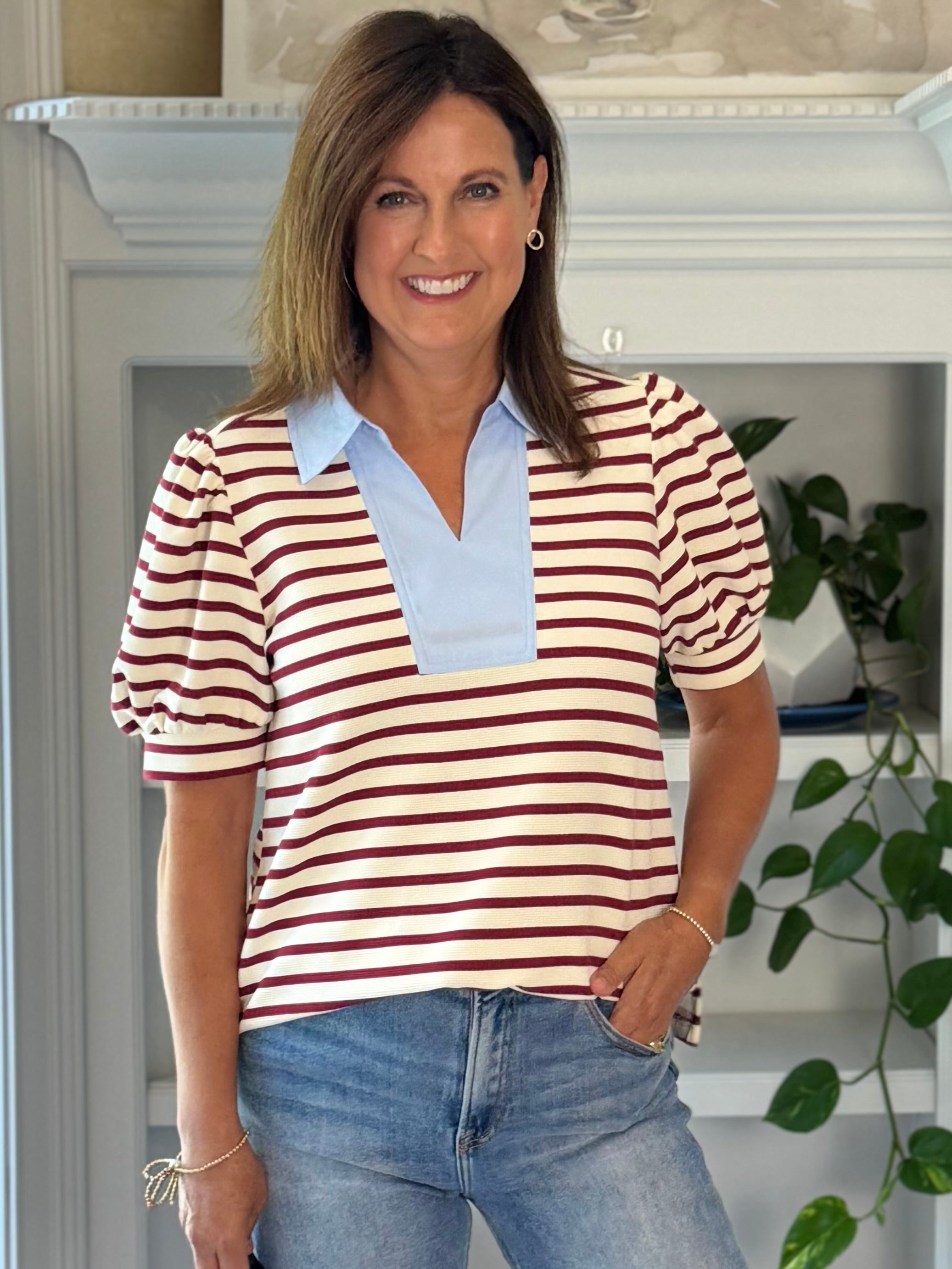 Main Street Striped Top