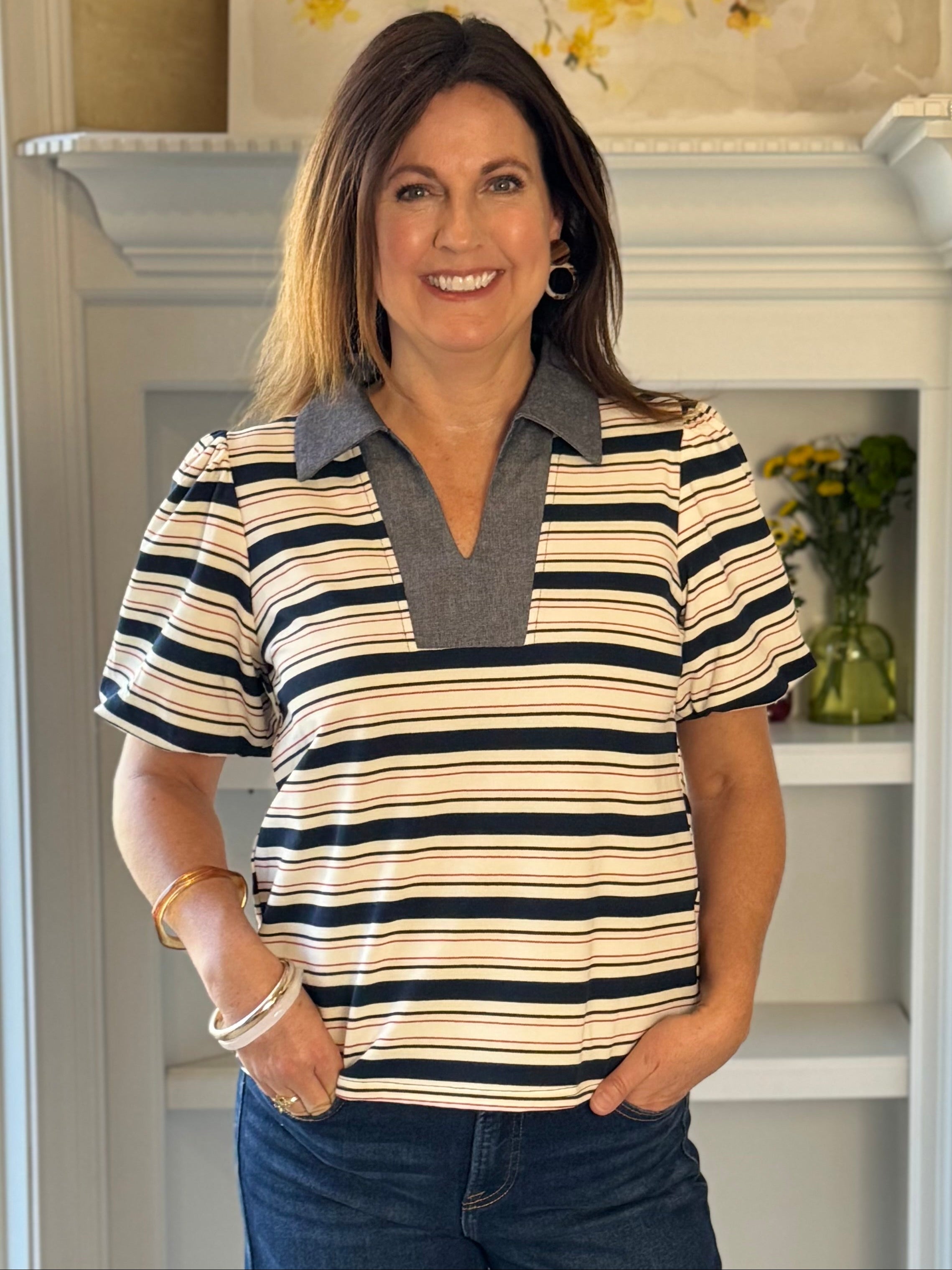 Classic Lines Contrast Top