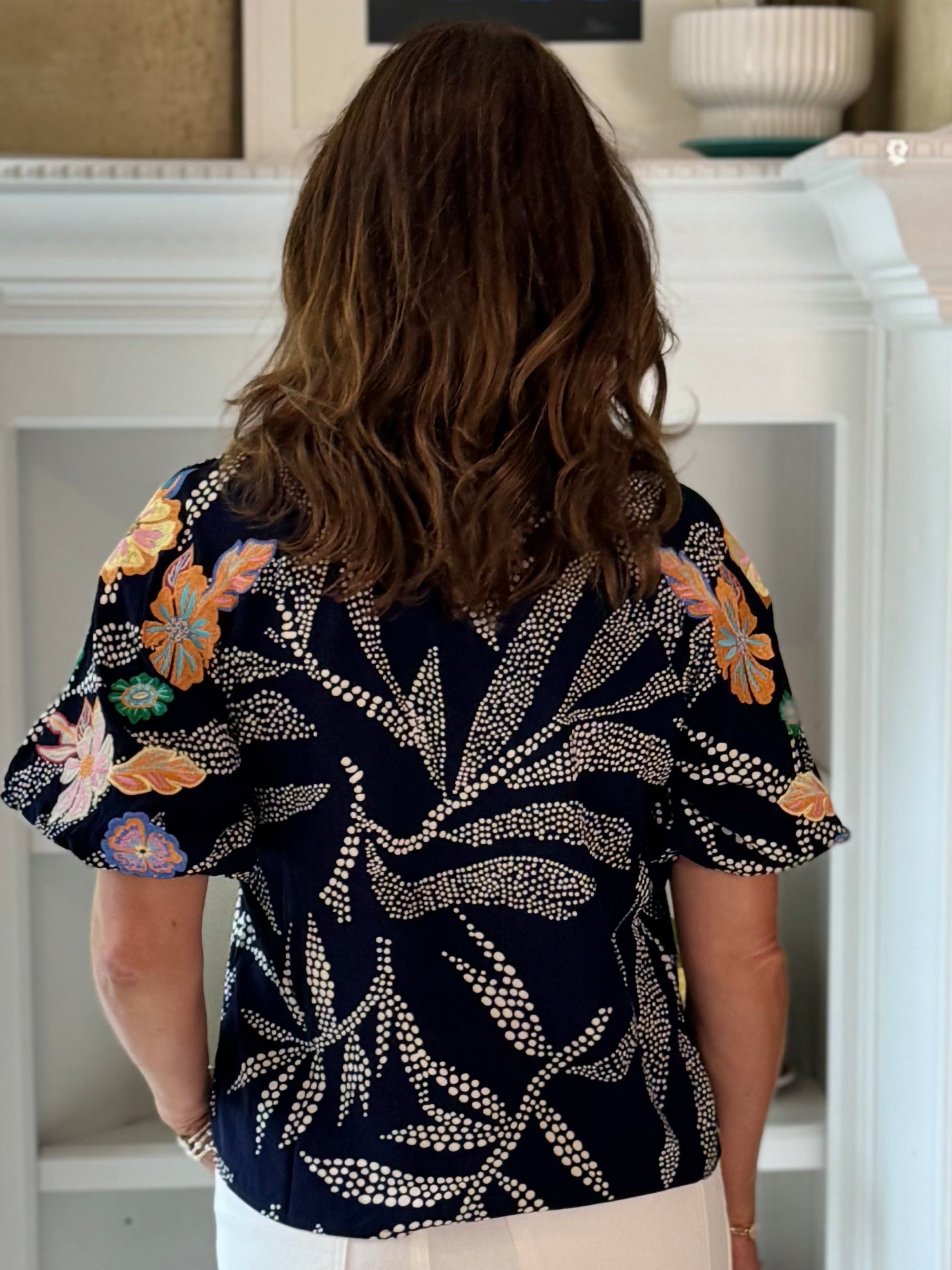 THML Night Garden Embroidered Top