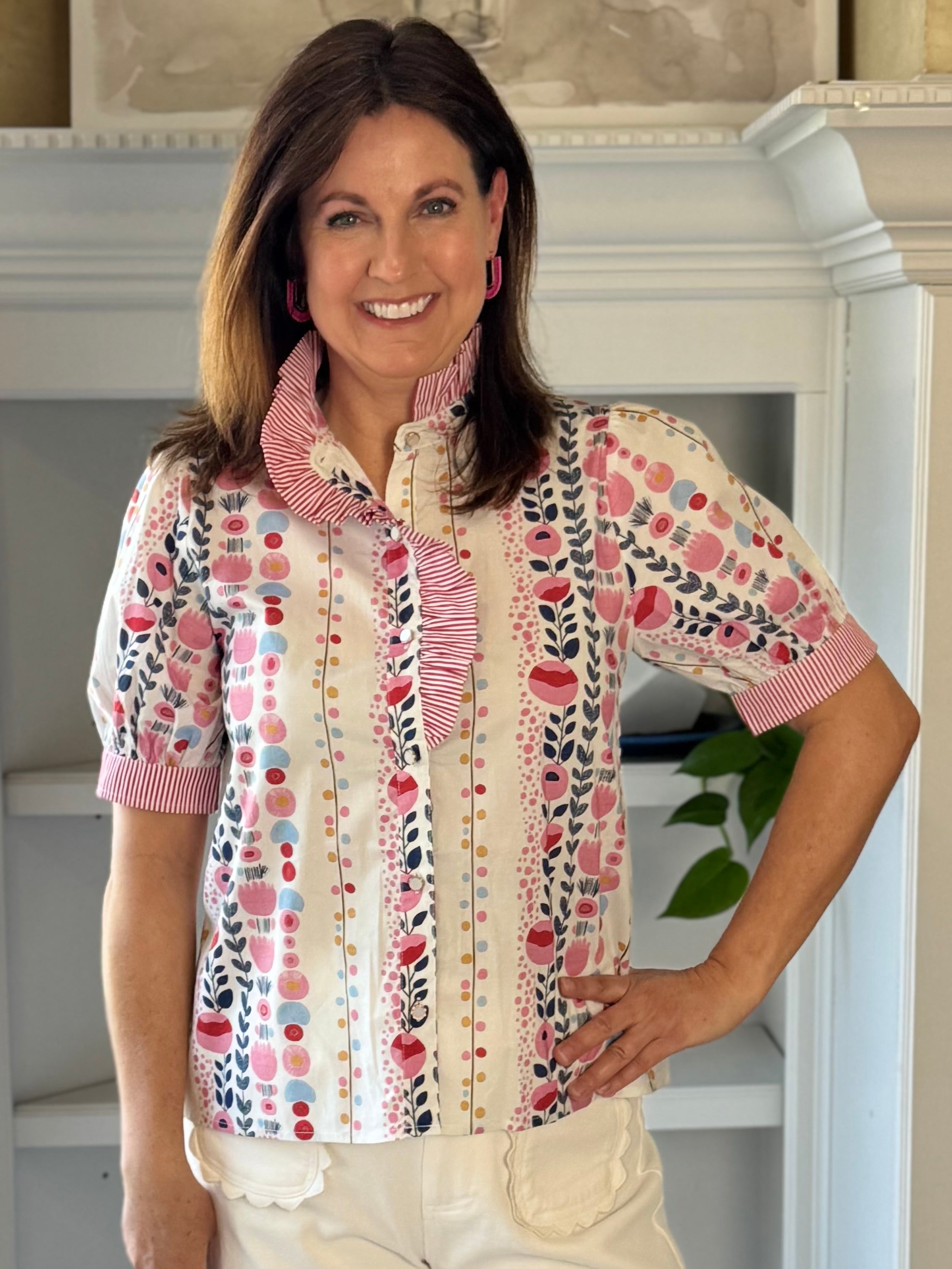 Playful Petals Contrast Top