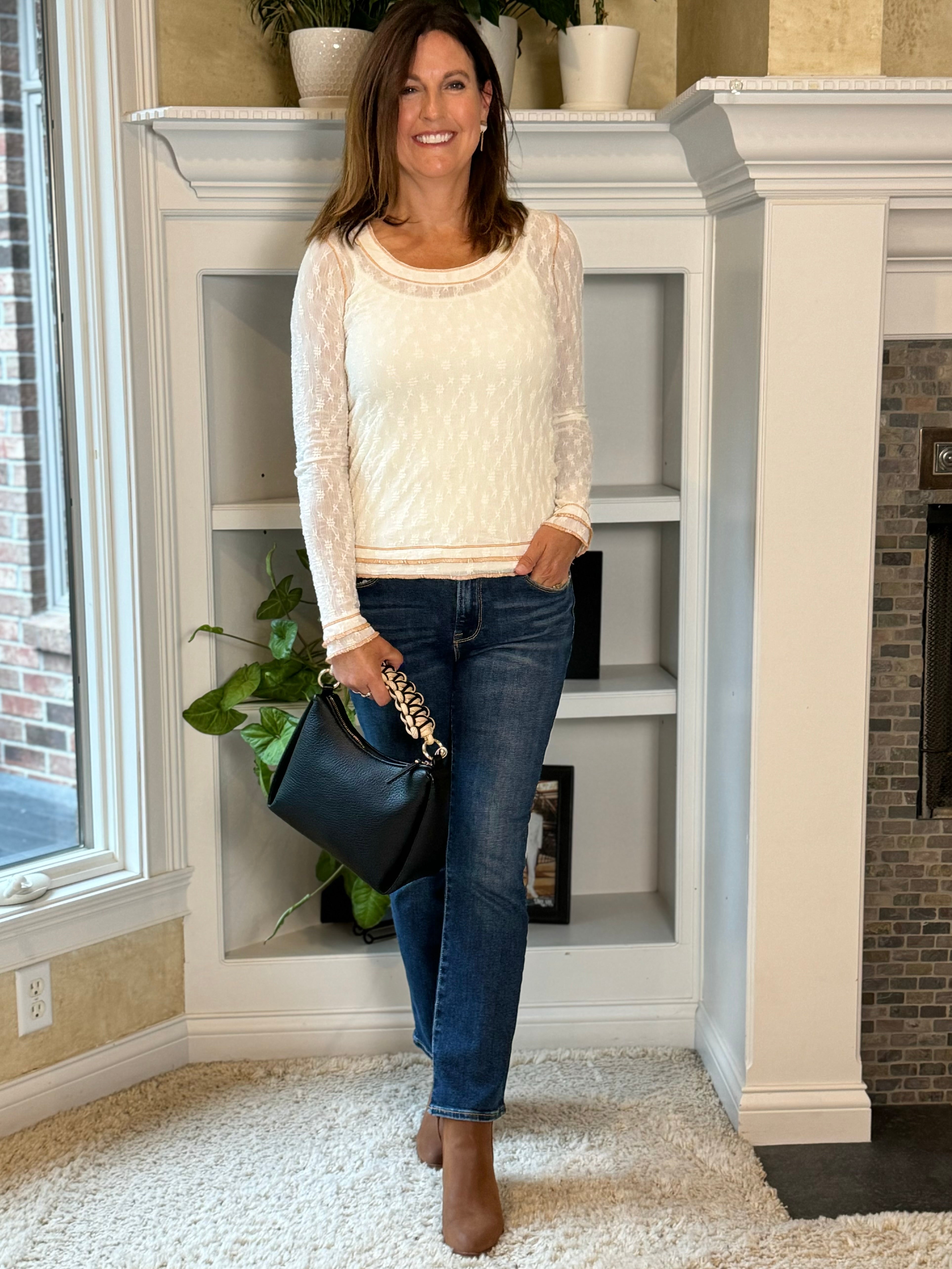 Ivory Lace Long Sleeve Top