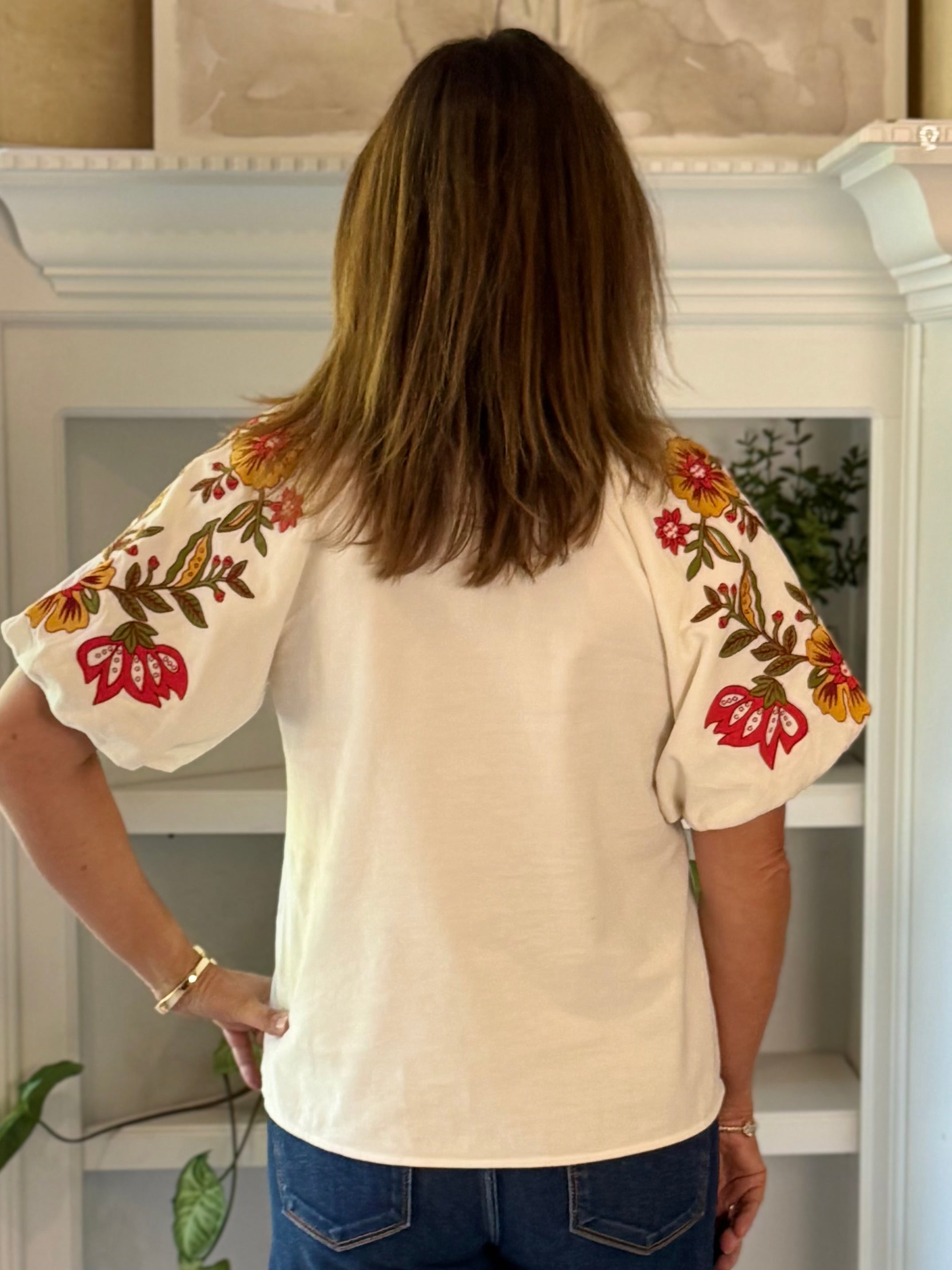 THML Corduroy Spirit Embroidered Top