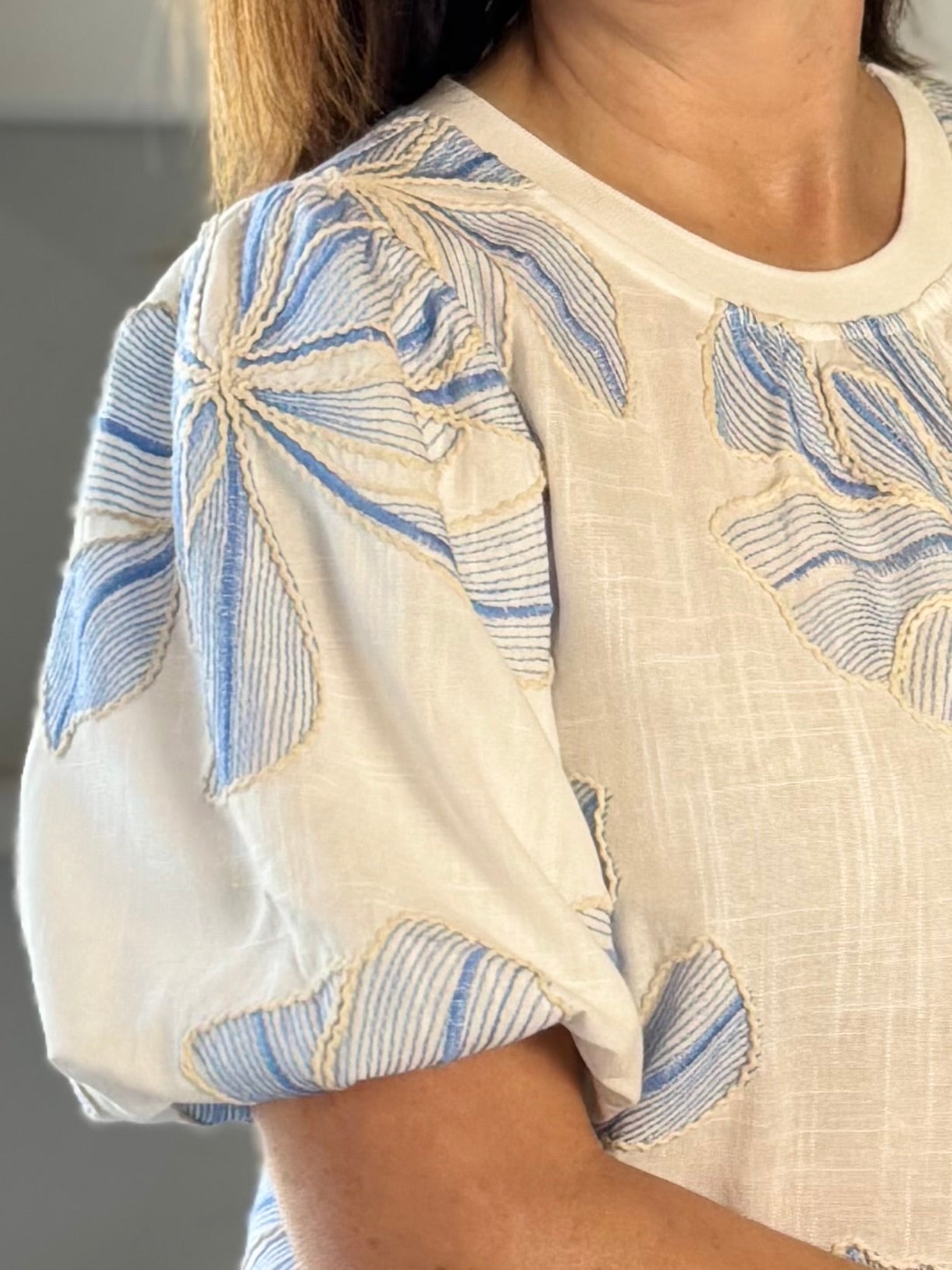 Meadow Embroidered Top - Ivory