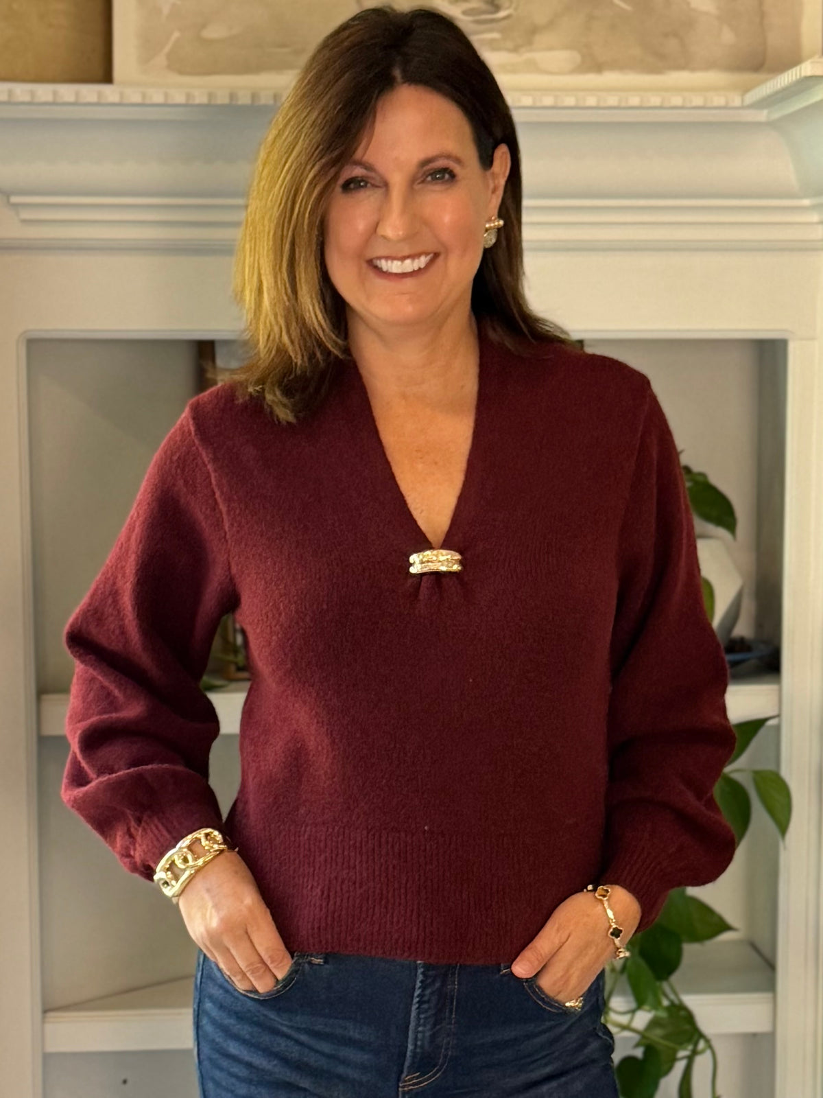 Simply Sophisticated Sweater – Burgundy