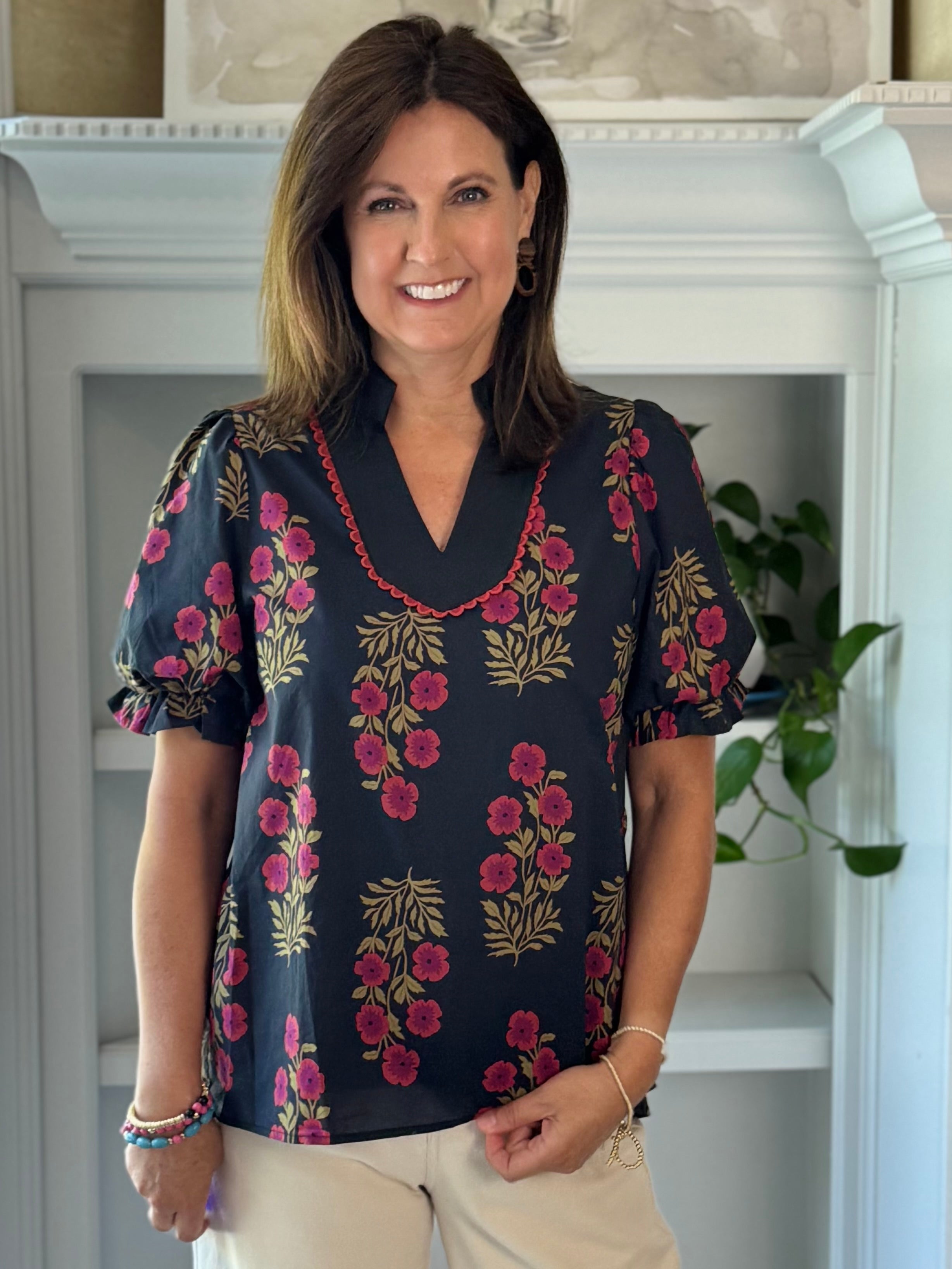 Painted Petal Floral Top