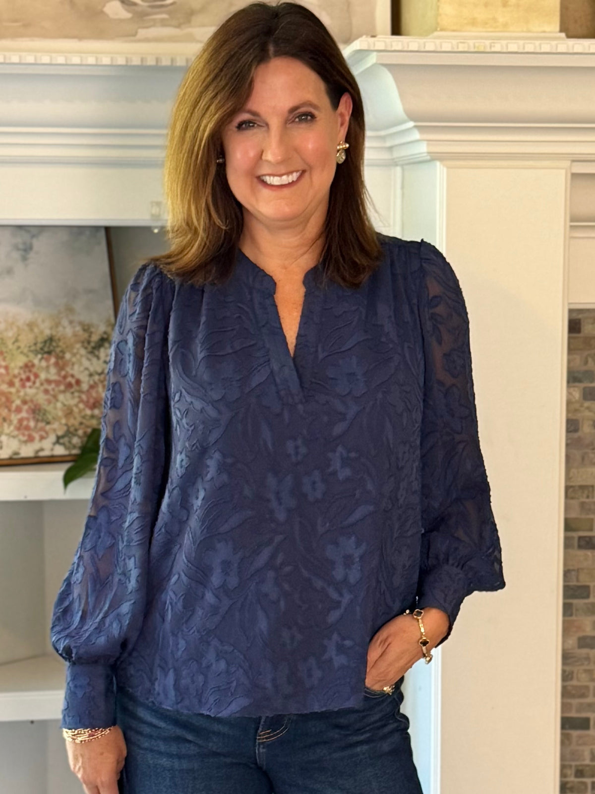 Current Air Just the Occasion Textured Blouse