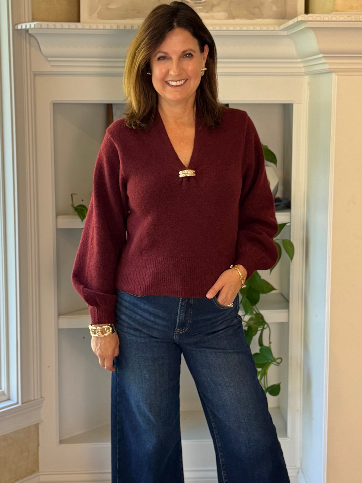 Simply Sophisticated Sweater – Burgundy