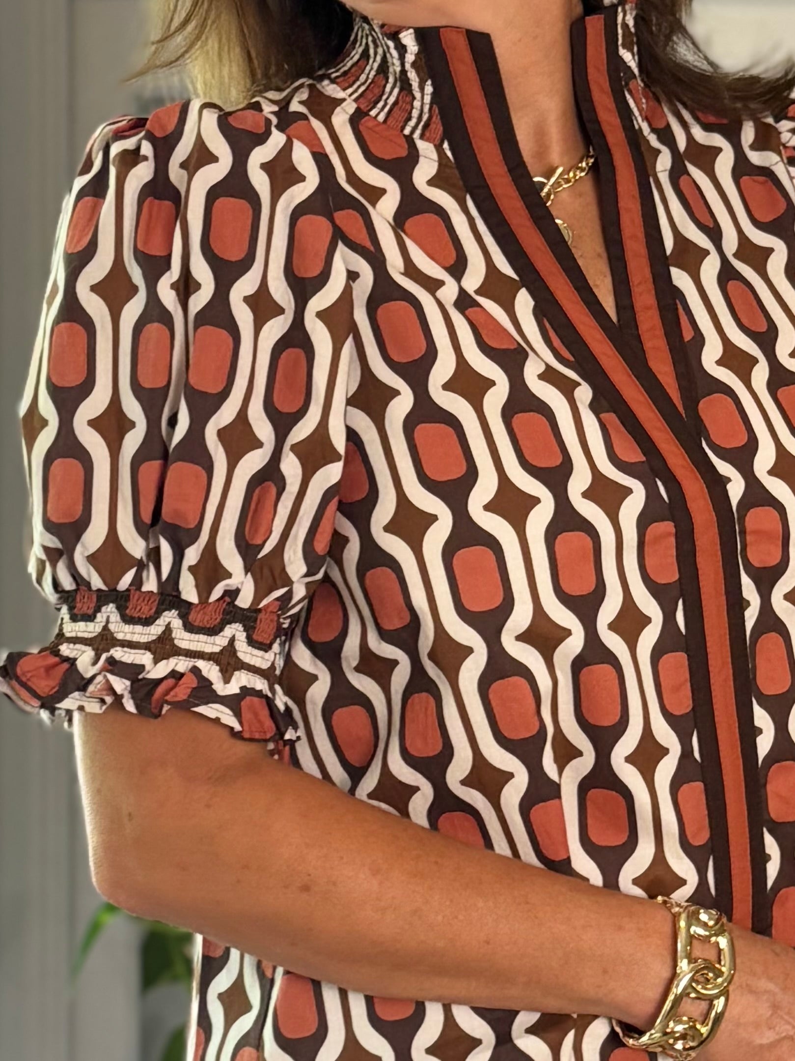 Fall Rewind Print Top