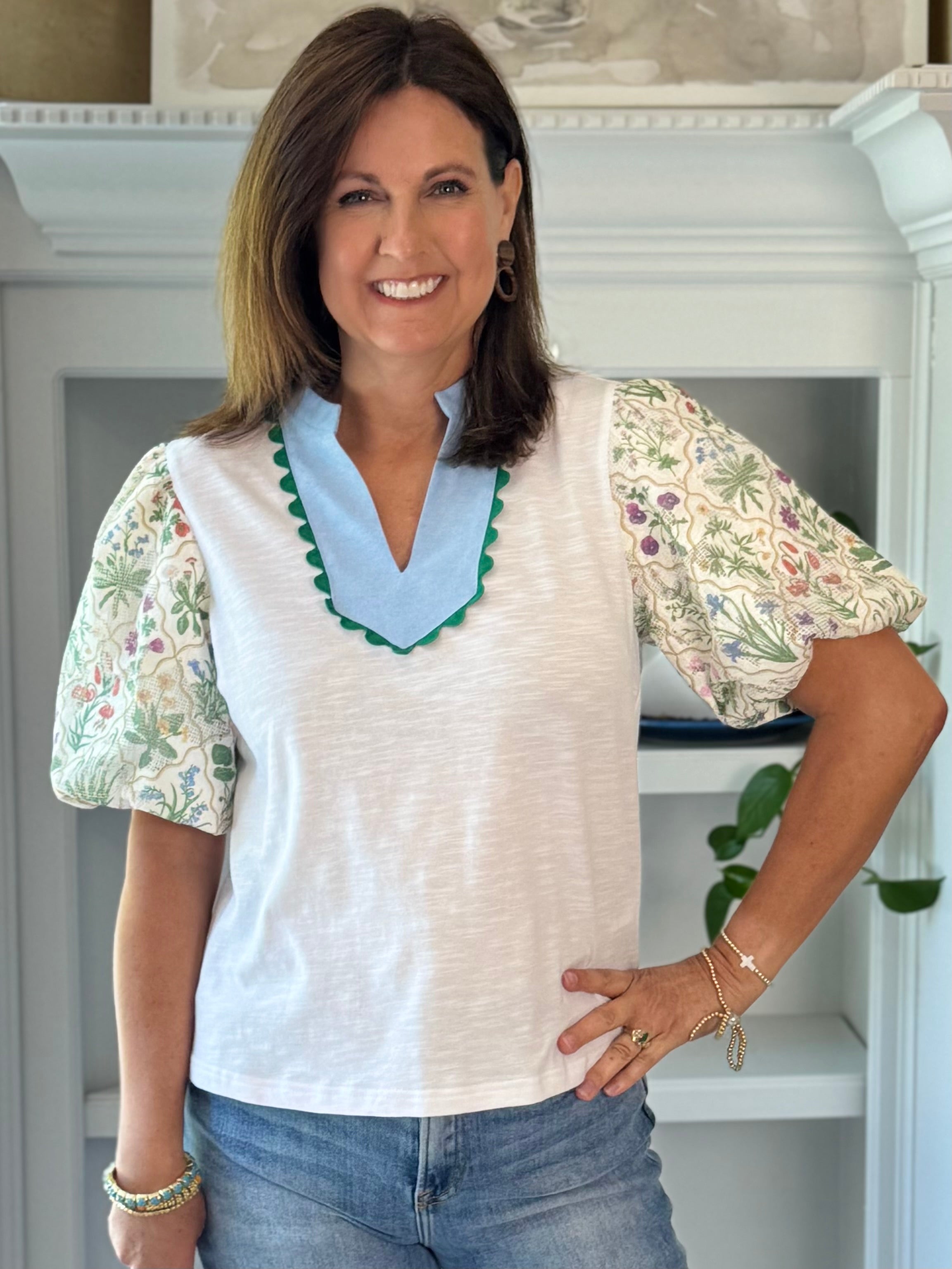 Elegant Garden Contrast Top