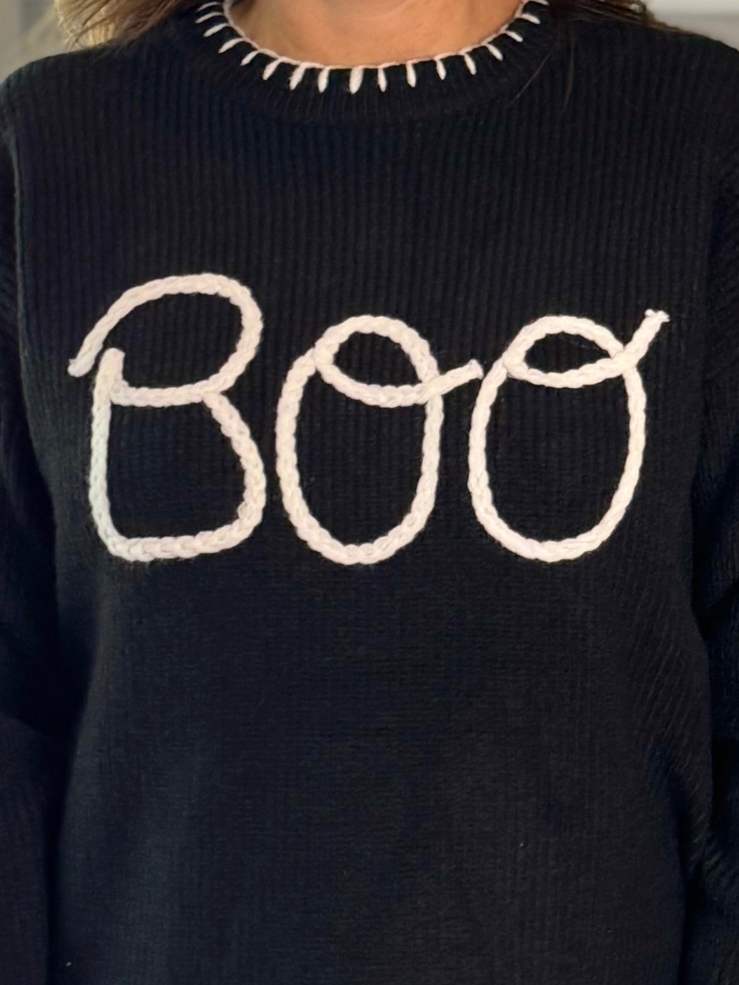 Boo Crew Embroidered Sweater
