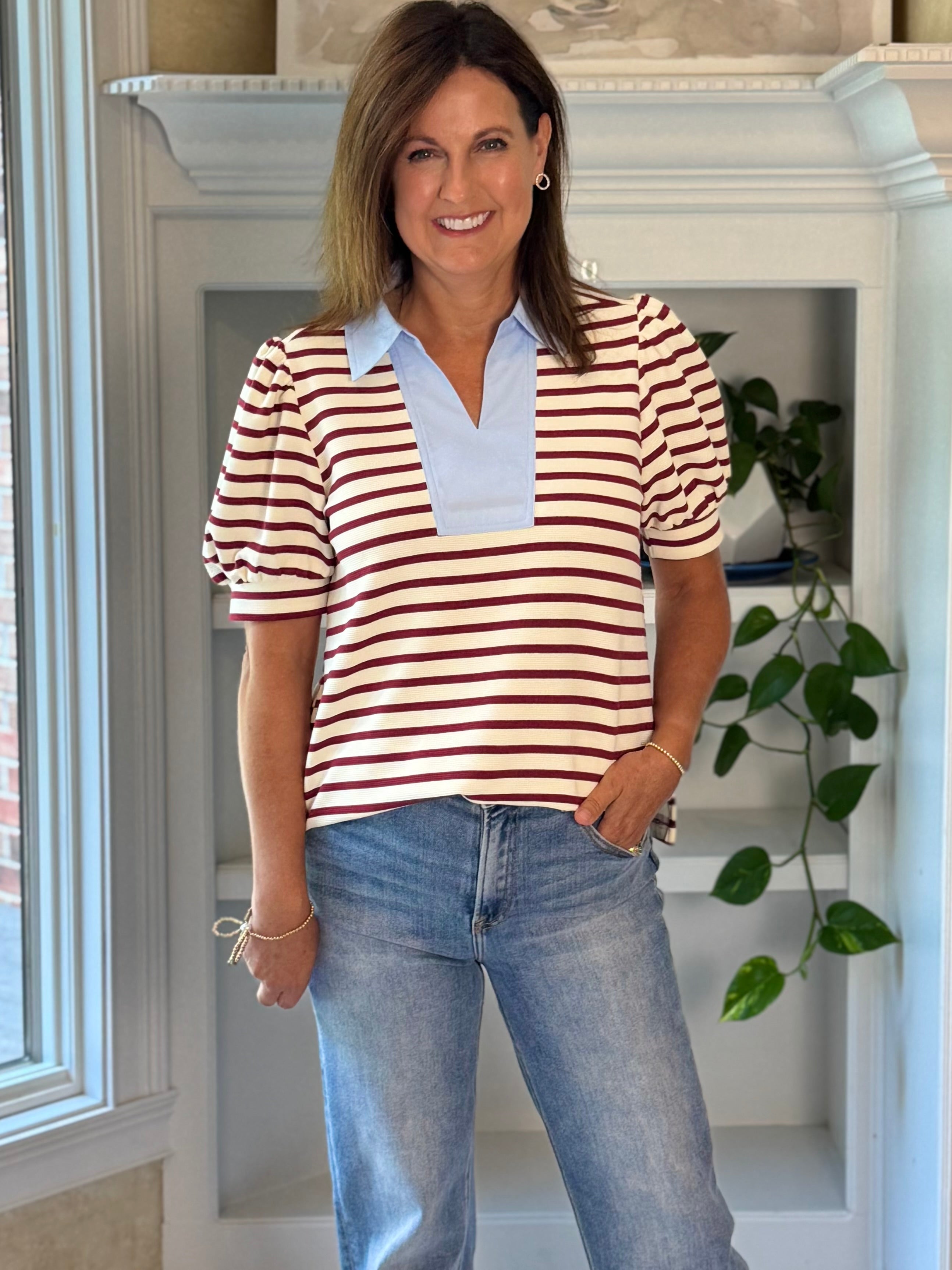Main Street Striped Top