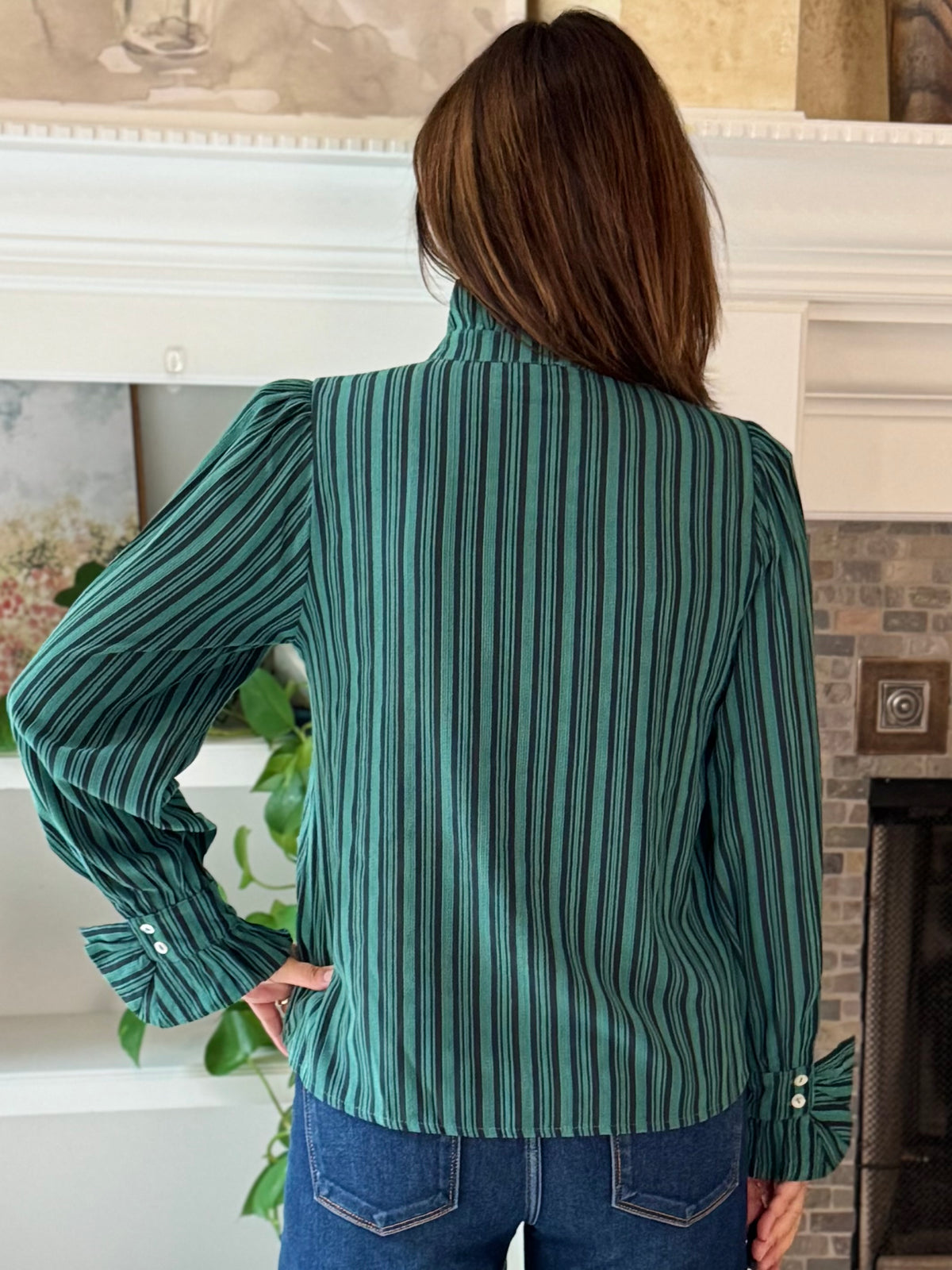 Striped Perfection Blouse - Green