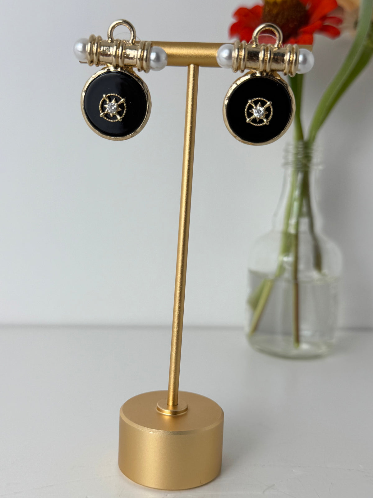 Found Treasure Coin Earrings - Black