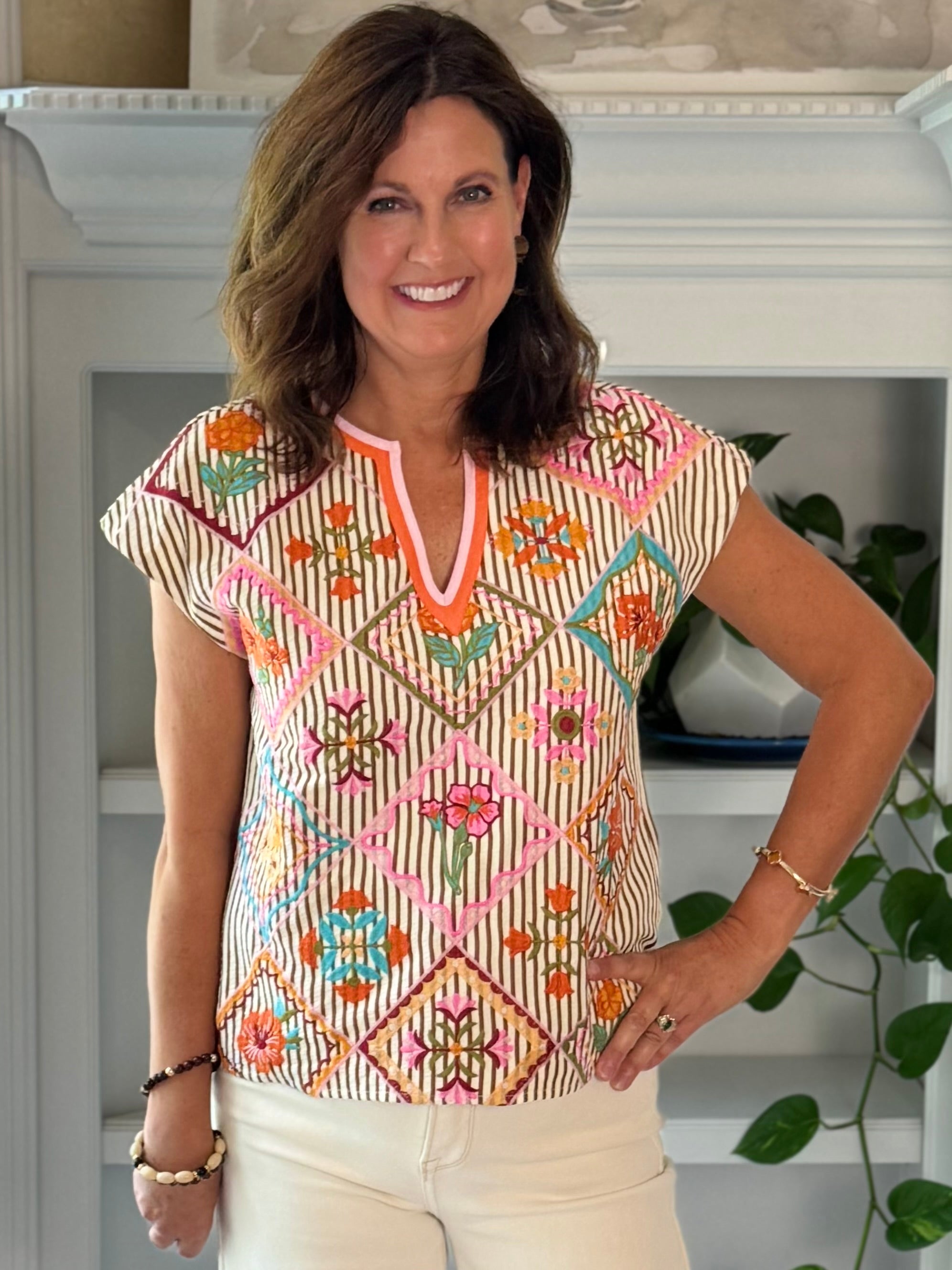 THML Vibrance Embroidered Top