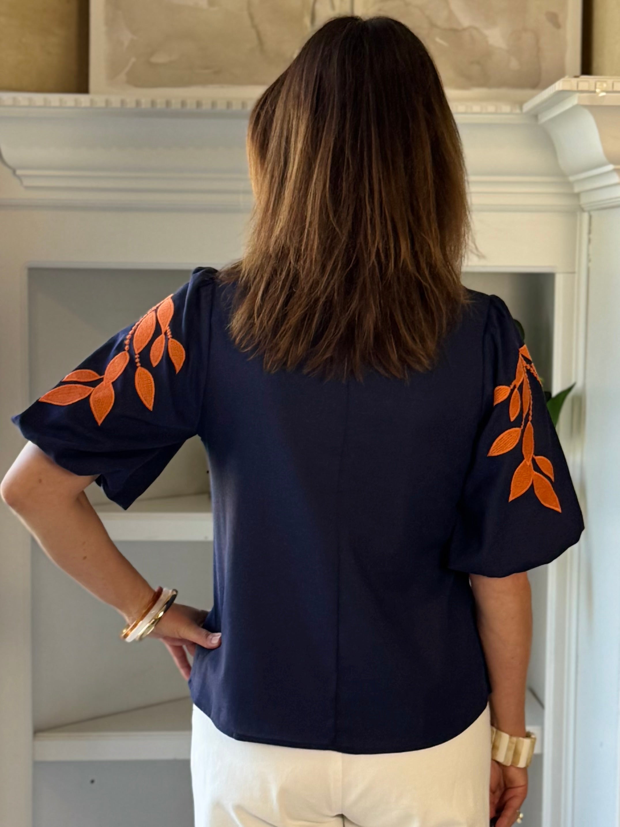 Sunset Vine Embroidered Top