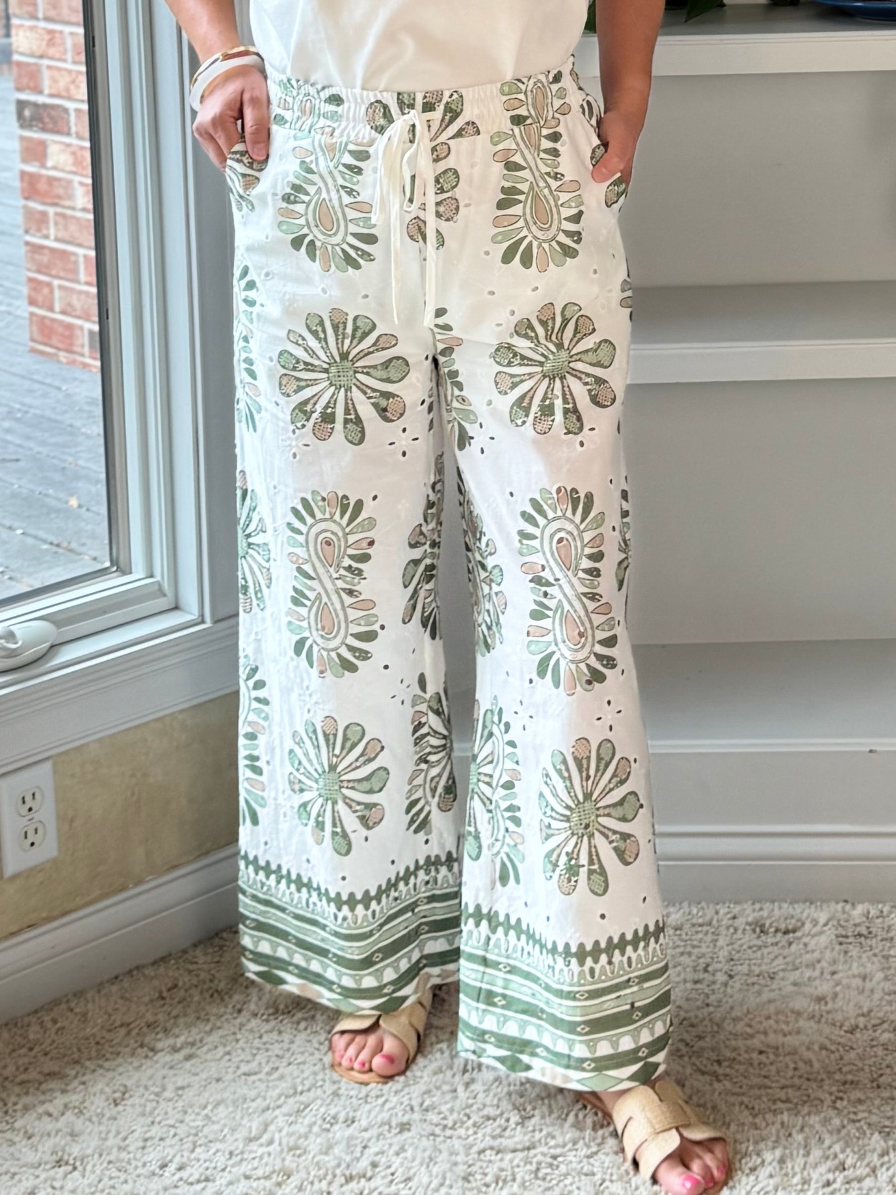 Olive Joy Wide Leg Pants