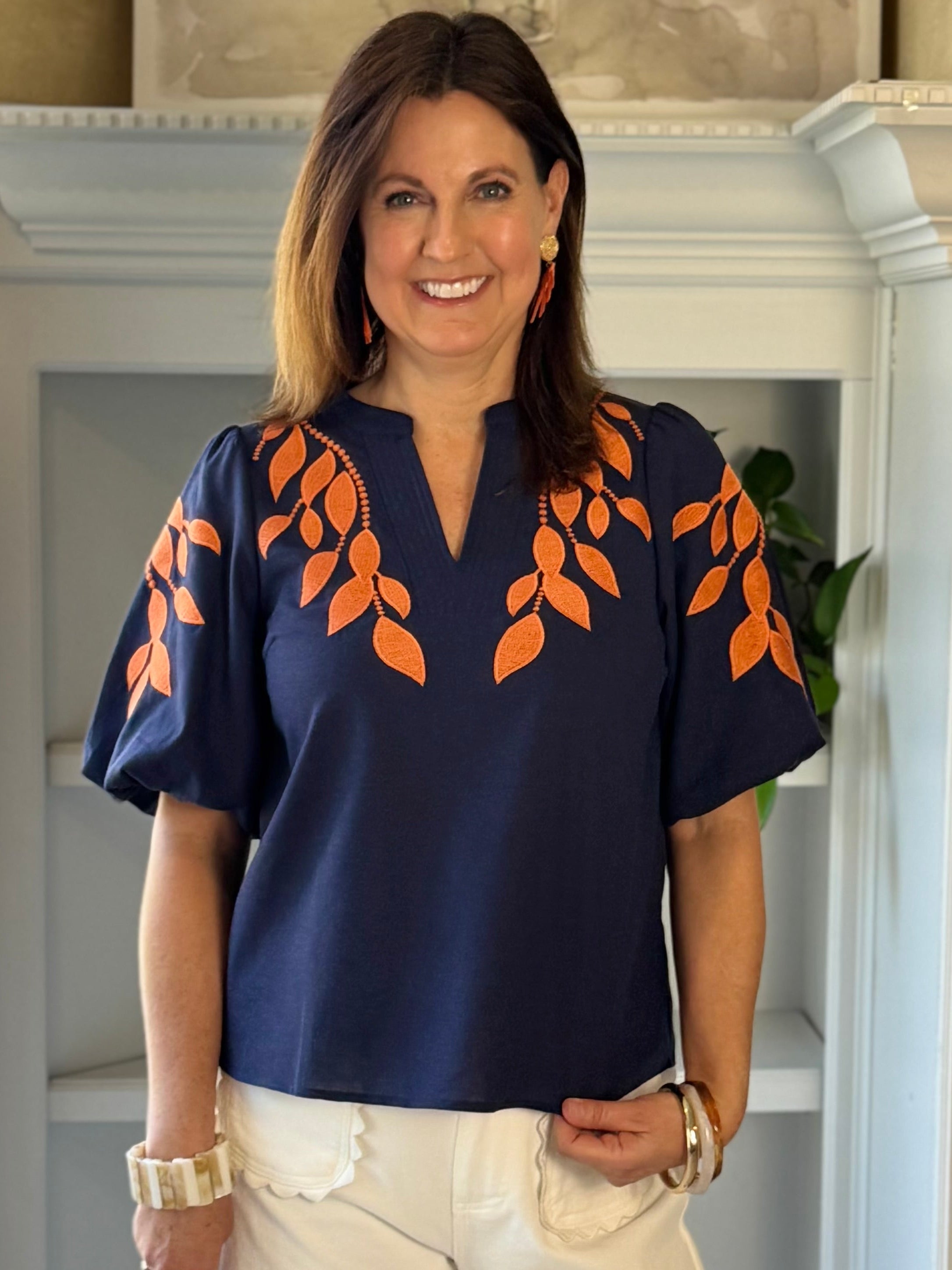 Sunset Vine Embroidered Top