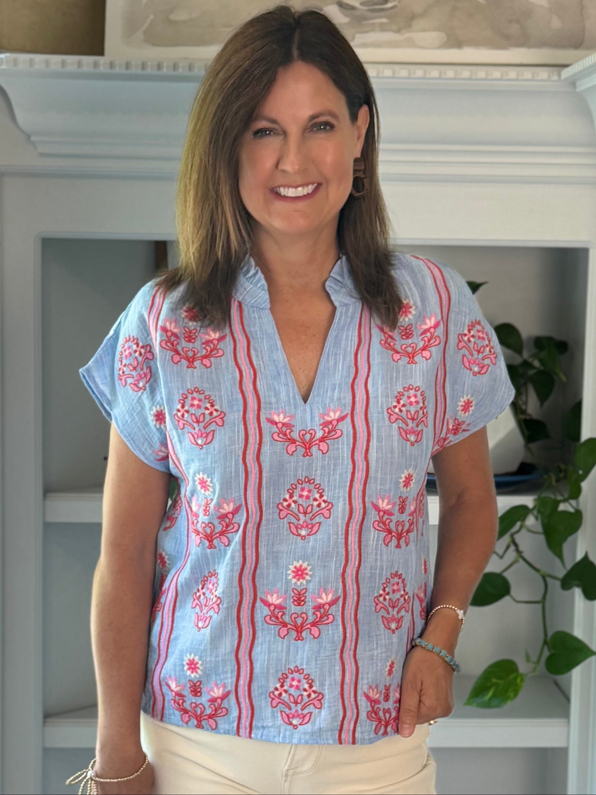THML Cabana Embroidered Top