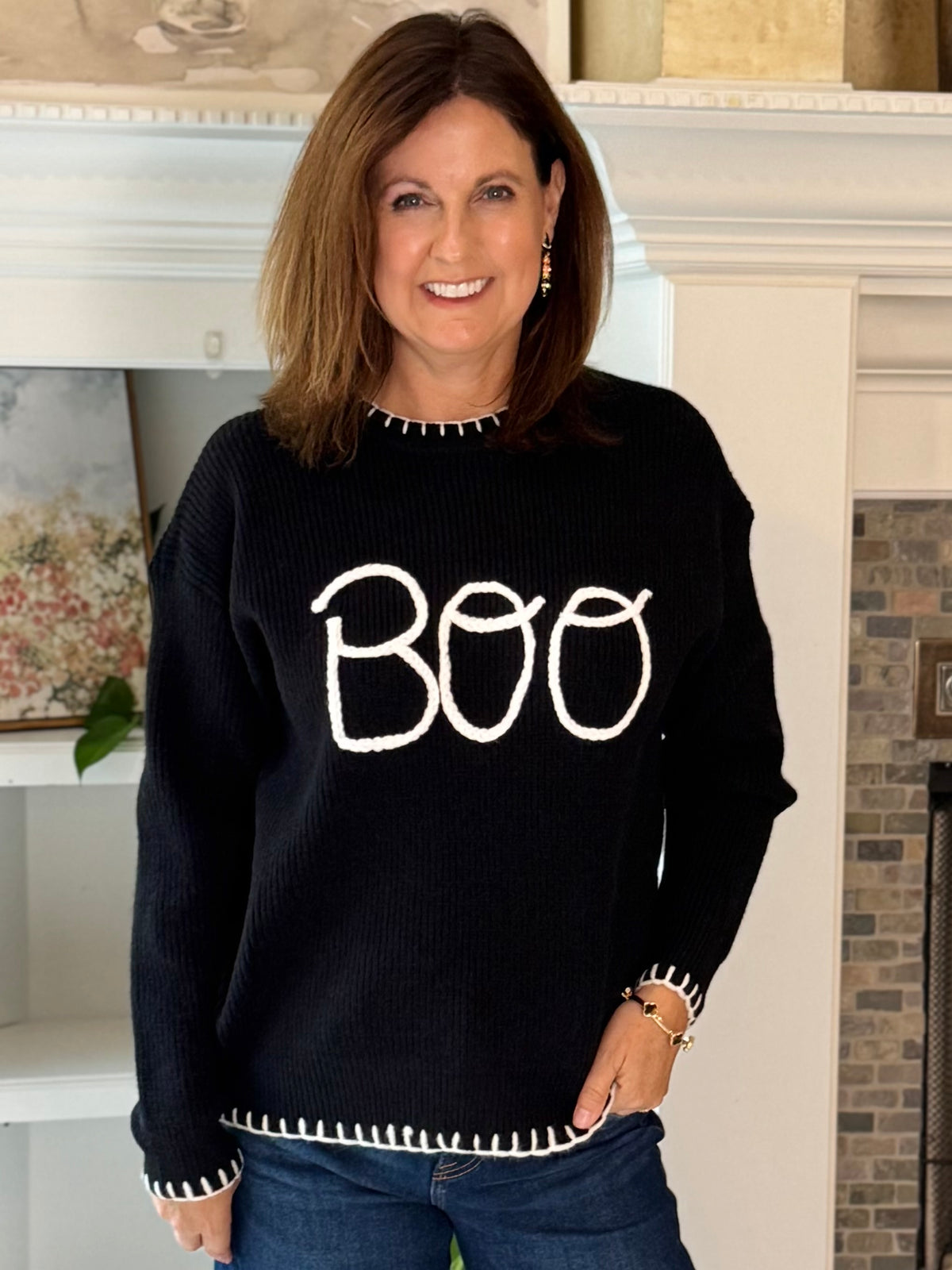 Boo Crew Embroidered Sweater