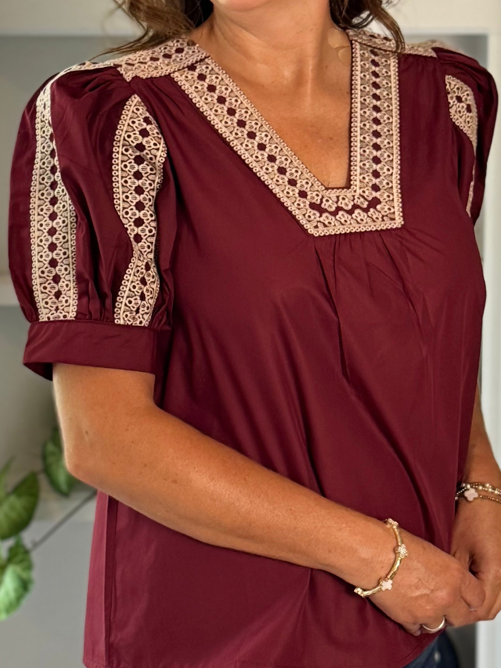Bordeaux Charm Top