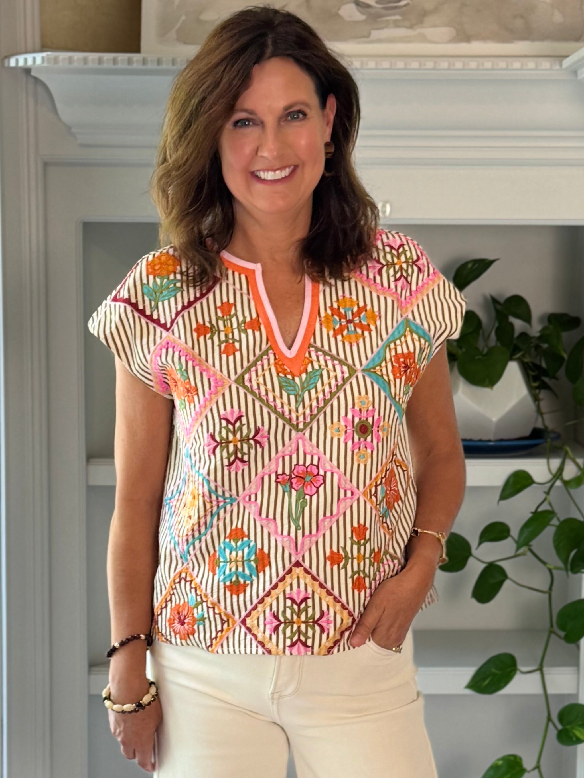 THML Vibrance Embroidered Top