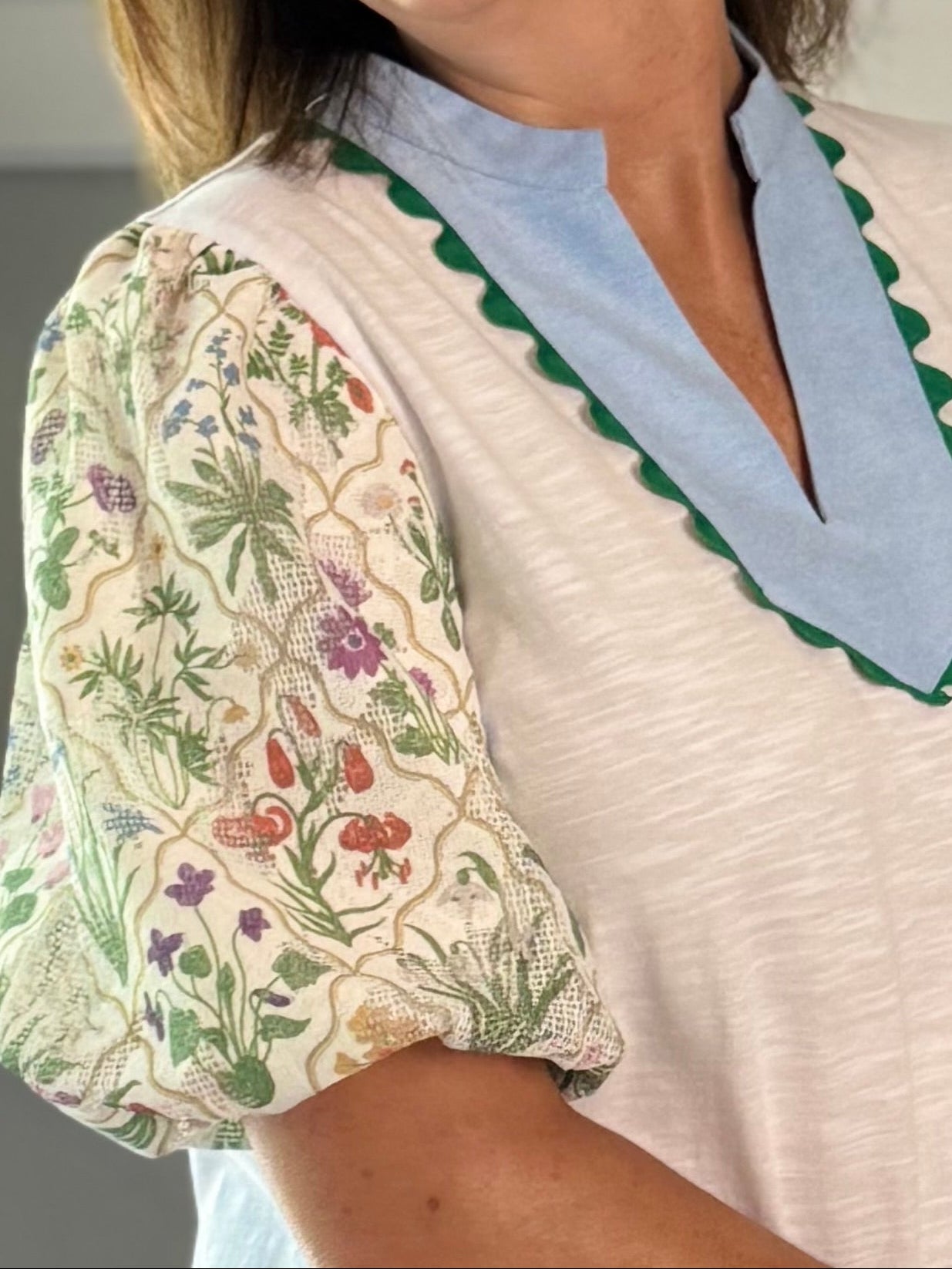 Elegant Garden Contrast Top
