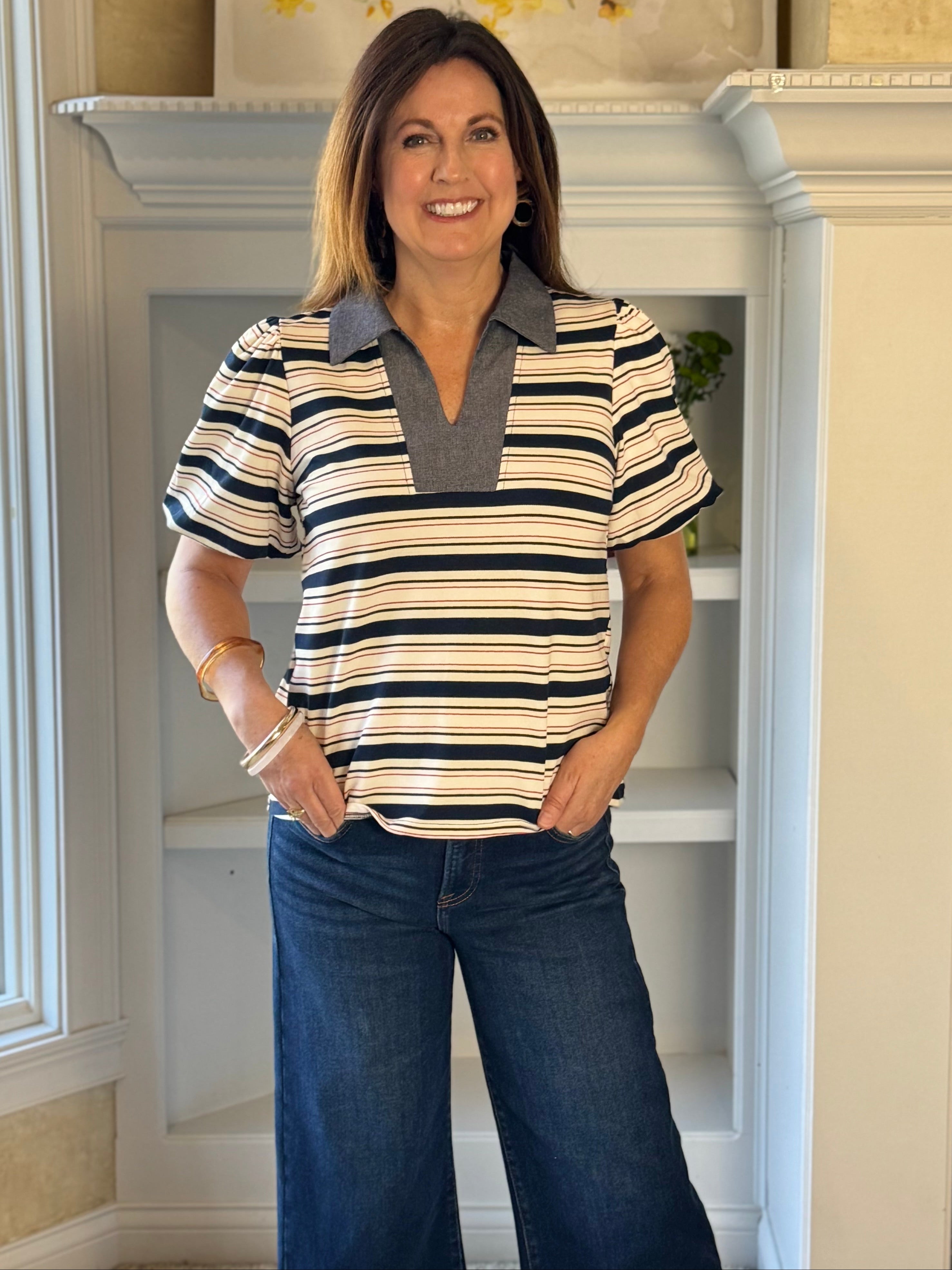 Classic Lines Contrast Top