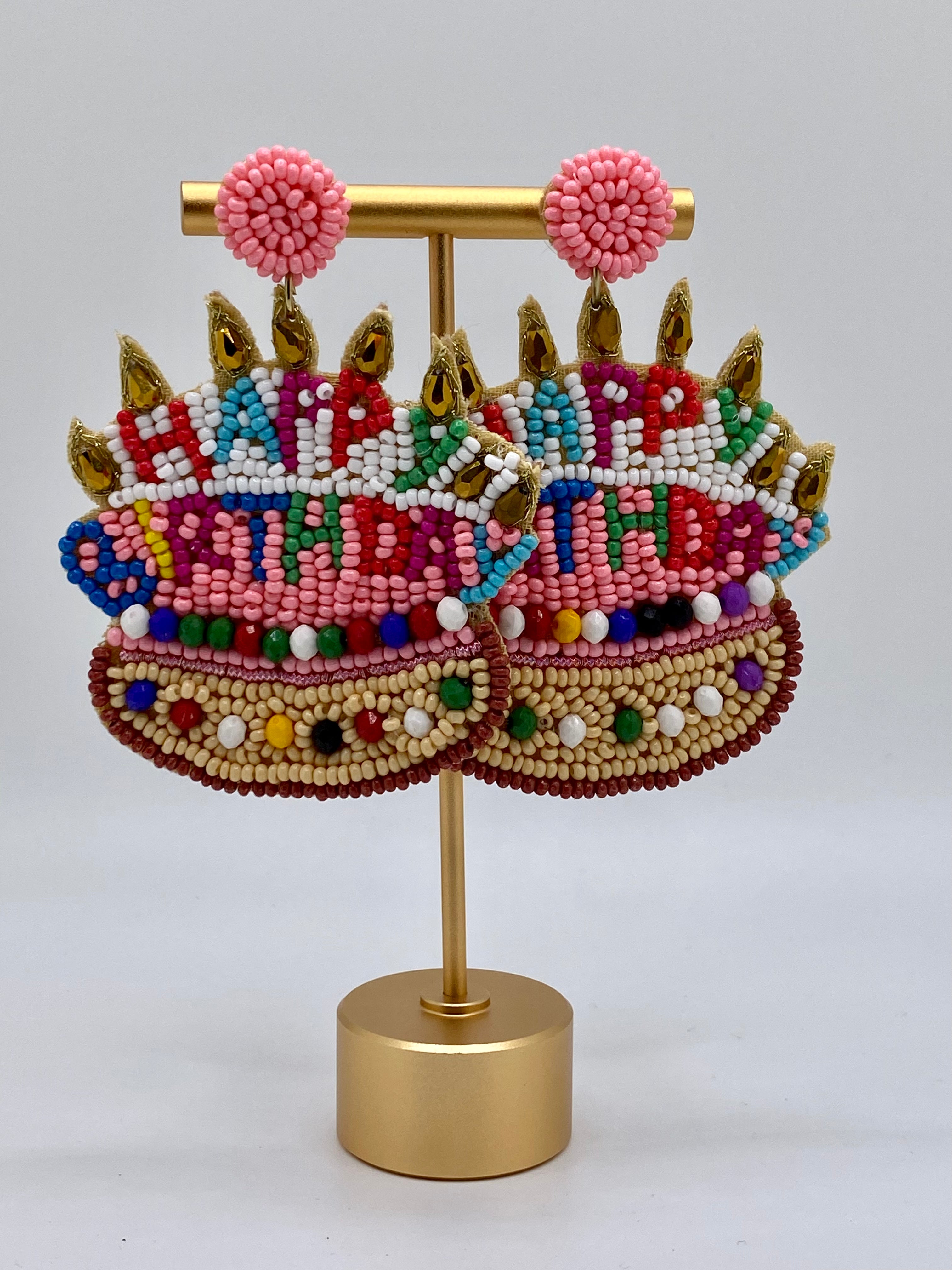 Happy Birthday Cake Earrings