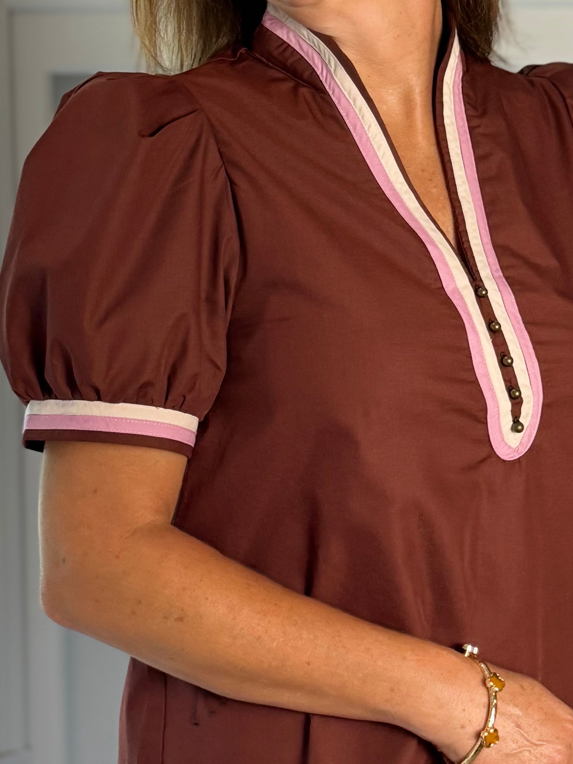 Cinnamon Charm Contrast Top